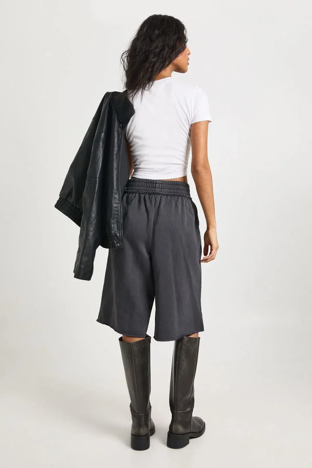 Washed Exposed Seam Jogger Jorts