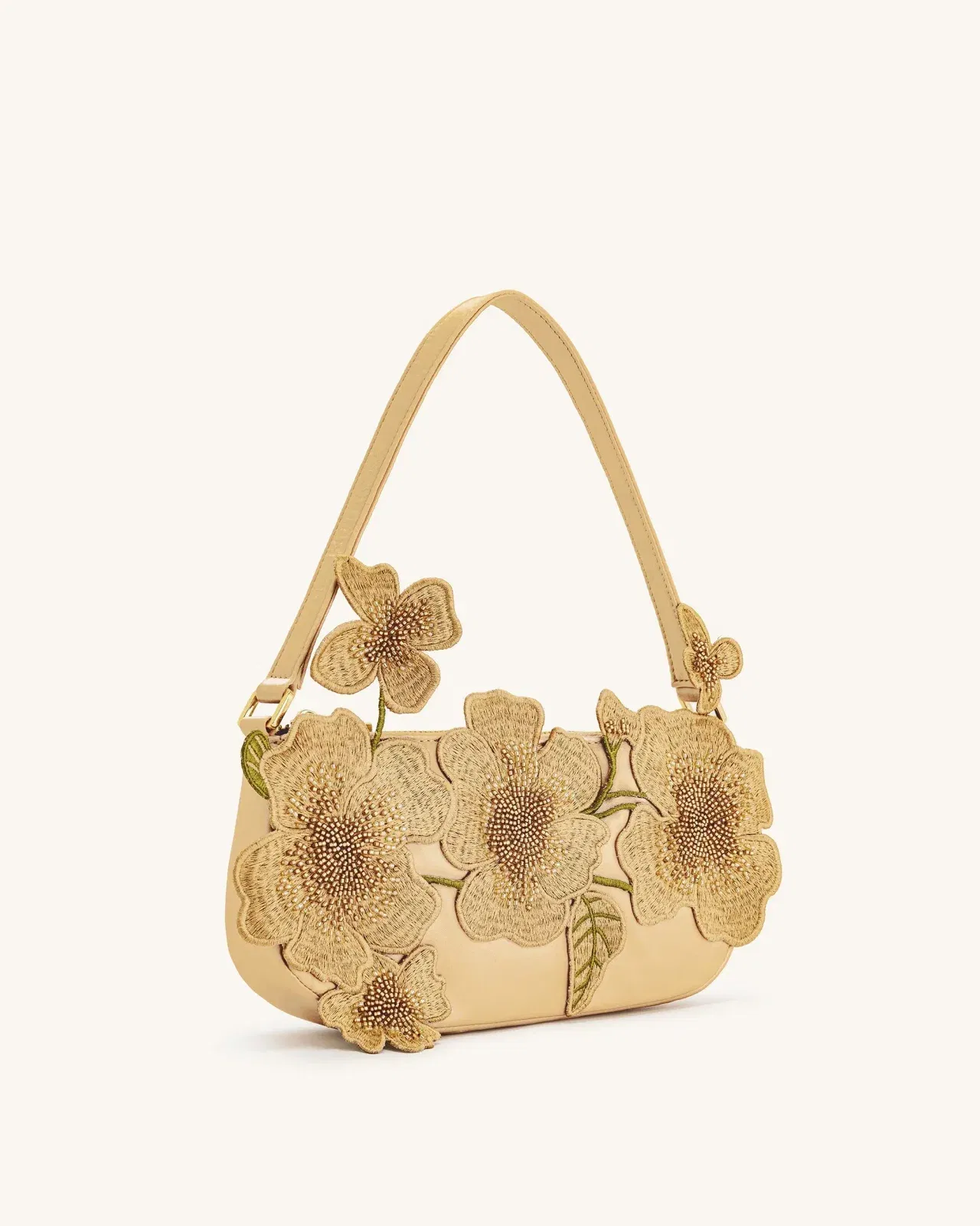 Leona Bead Embellished Shoulder Bag - Pink