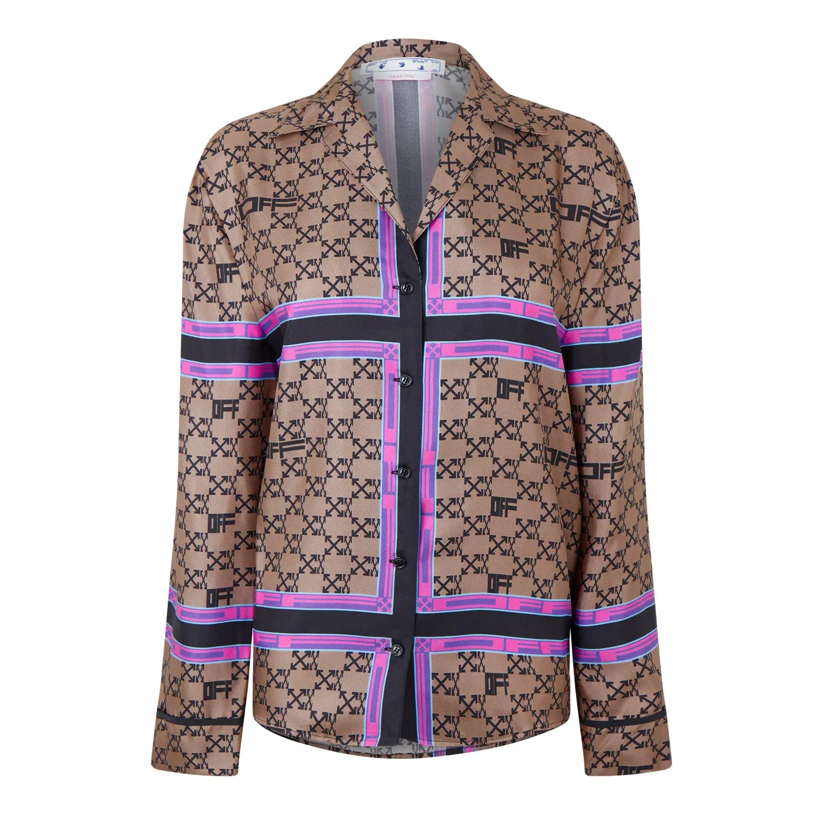 Mono Pyjama Shirt, Monogram Silk Pyjama Shirt
