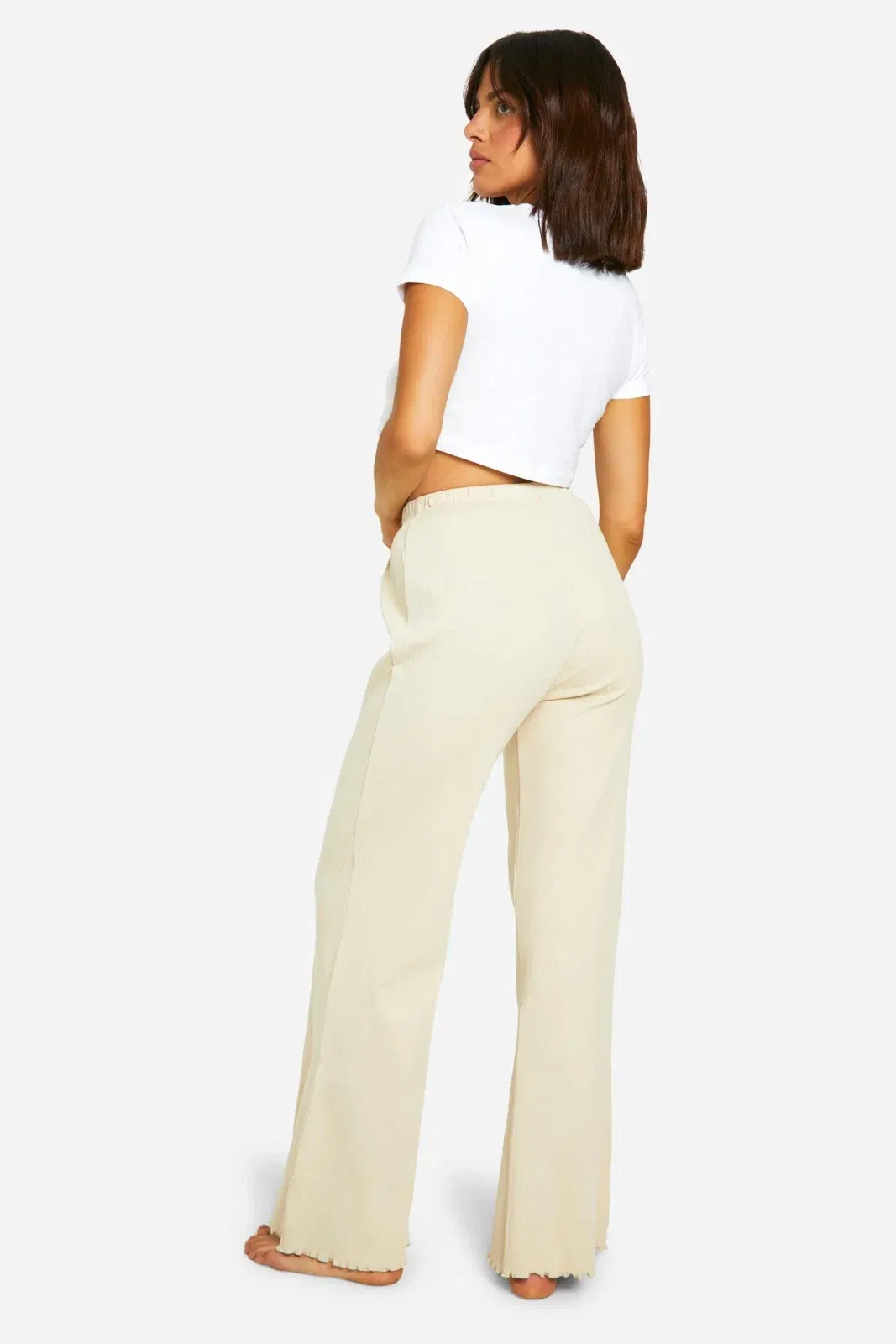 Wide Leg Rib Lounge Trouser