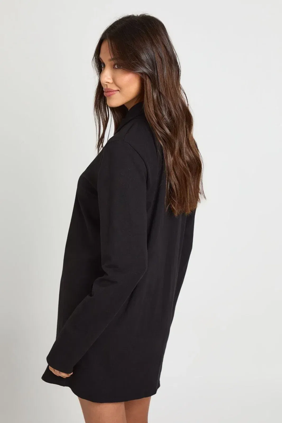 Collared Gold Button T-Shirt Dress