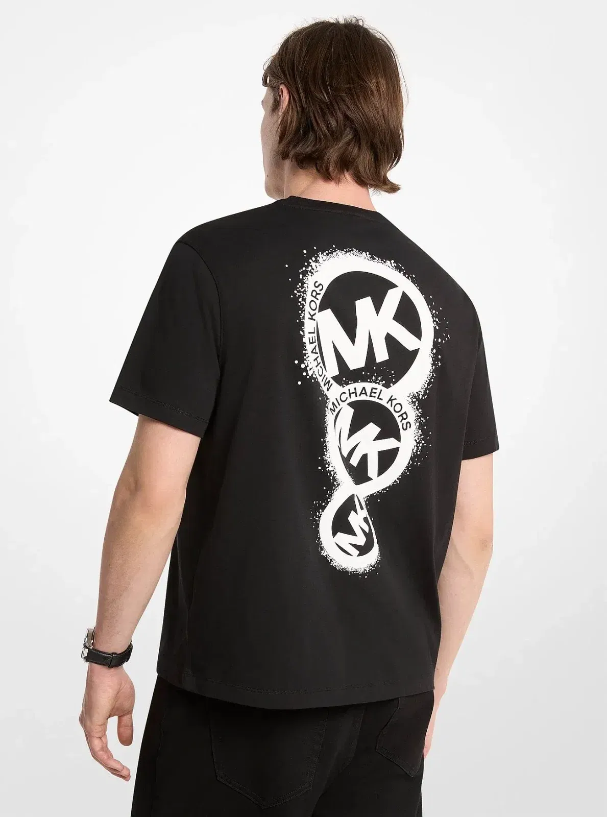 Michael Kors Graphic Logo Cotton Jersey T-Shirt BLACK
