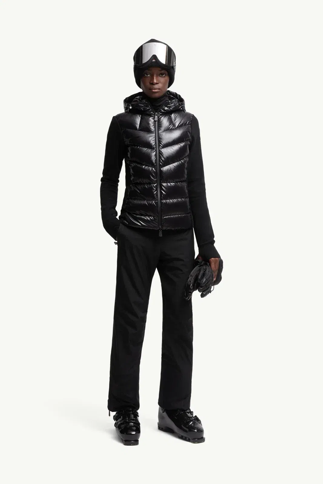 Moncler Padded Zip-Up Hoodie Black Black