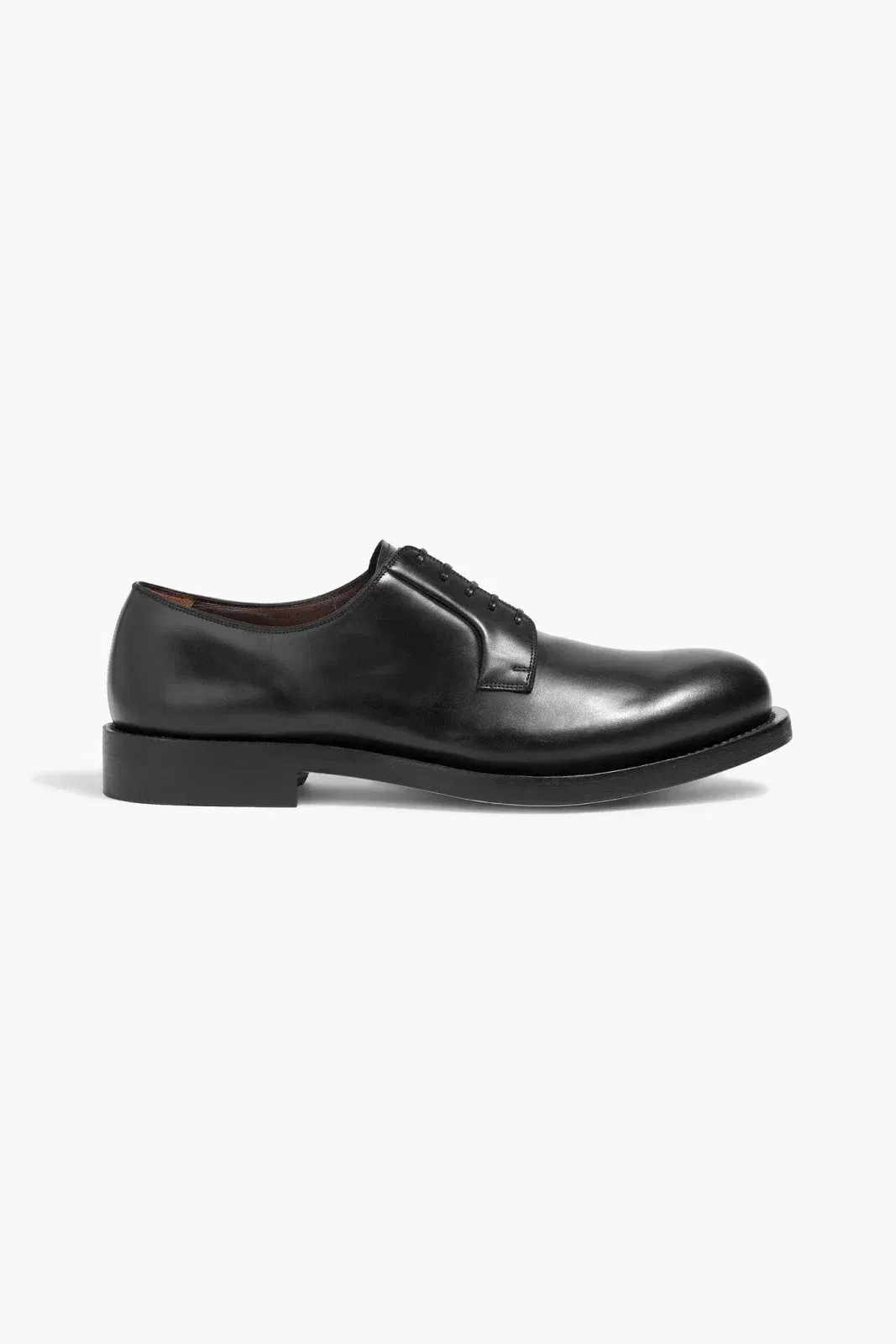 Ferragamo Leather Derby Shoes Black