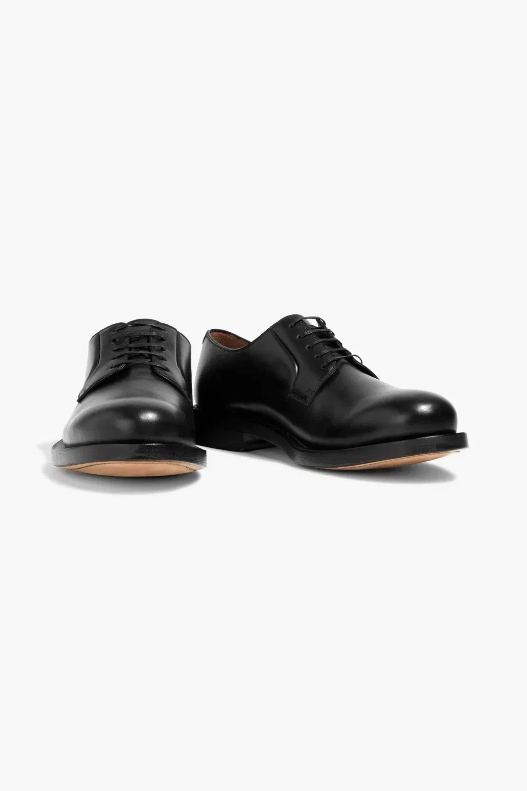 Ferragamo Leather Derby Shoes Black
