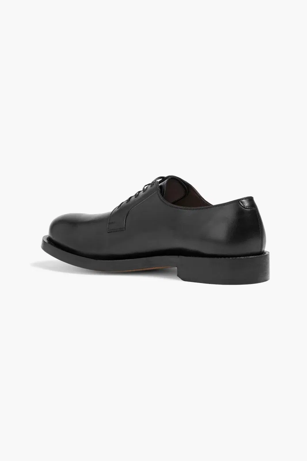 Ferragamo Leather Derby Shoes Black