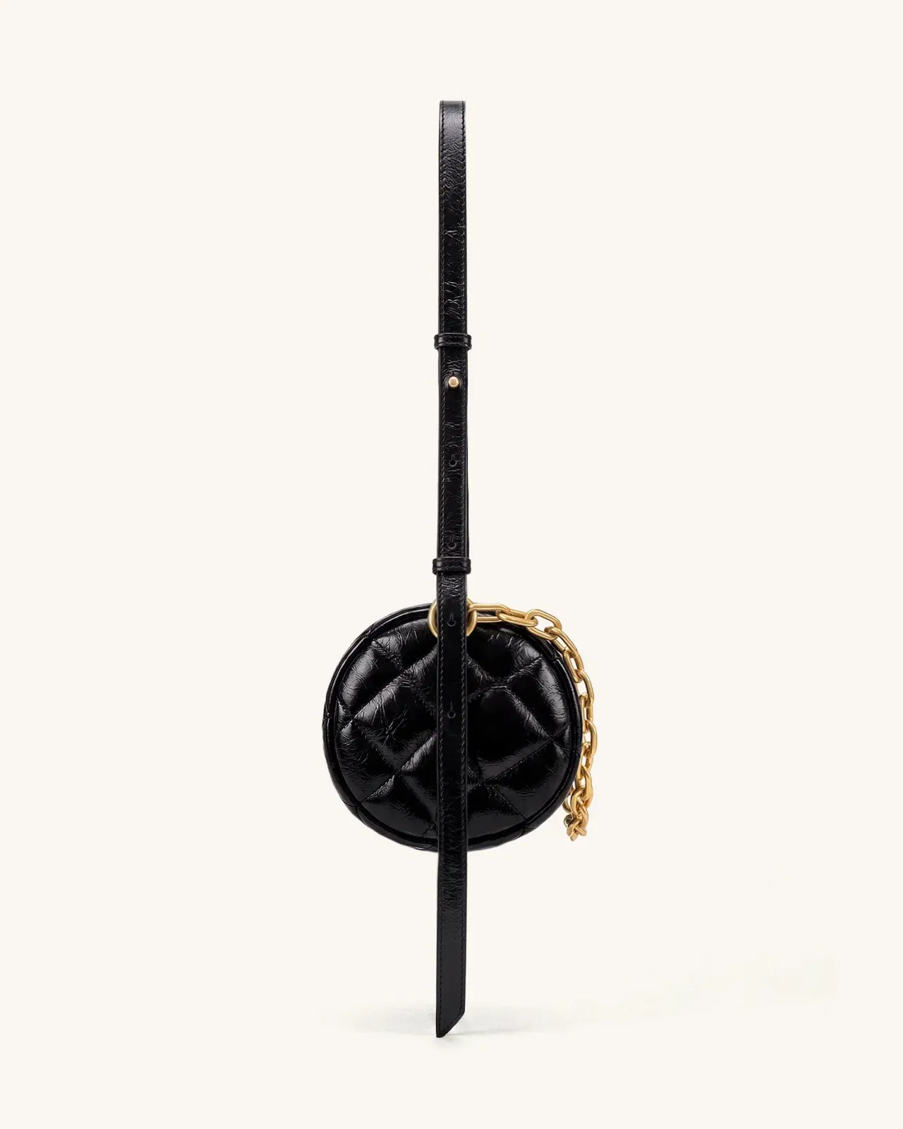Dachshund Quilted Chain Shoulder Bag - Black