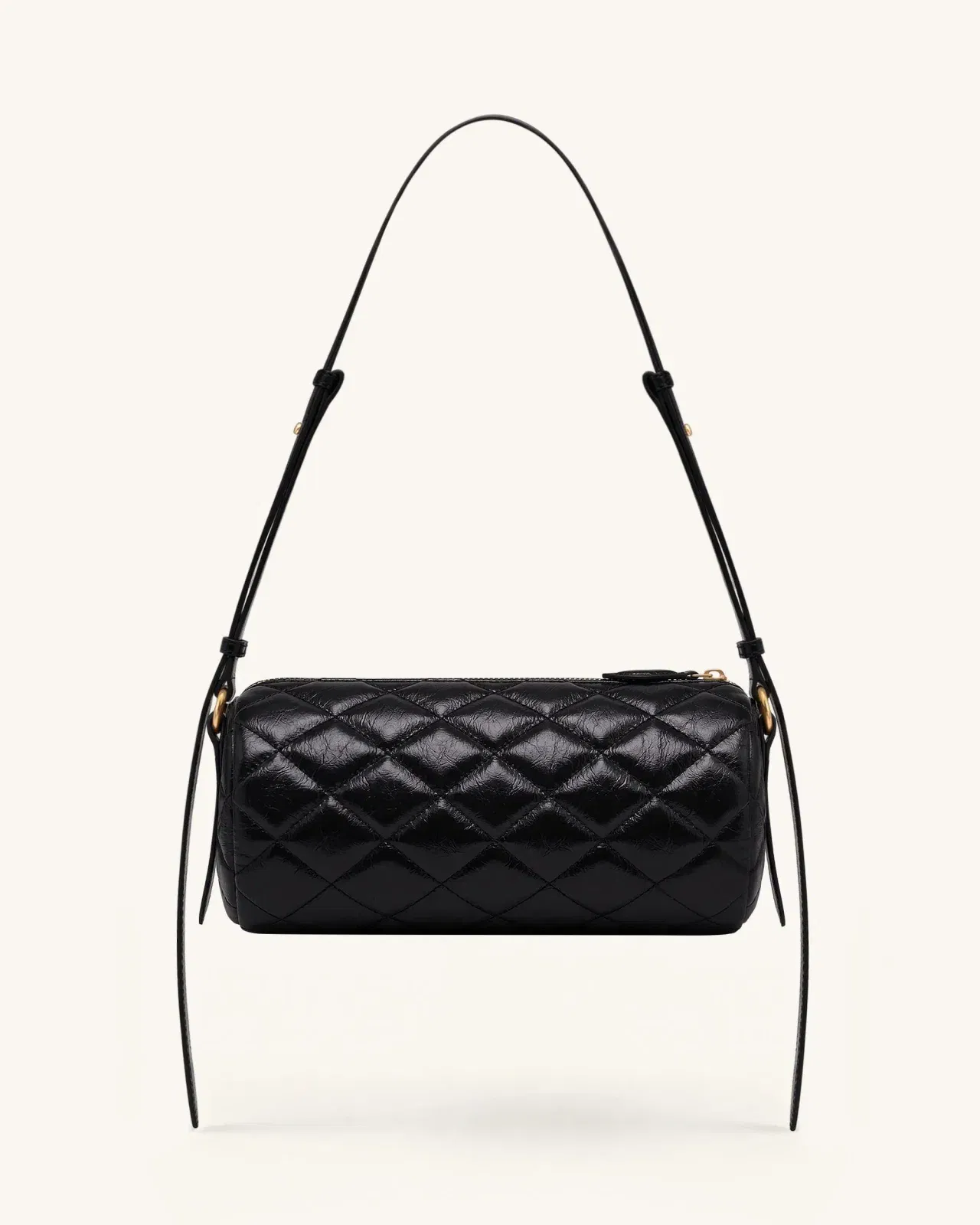 Dachshund Quilted Chain Shoulder Bag - Black