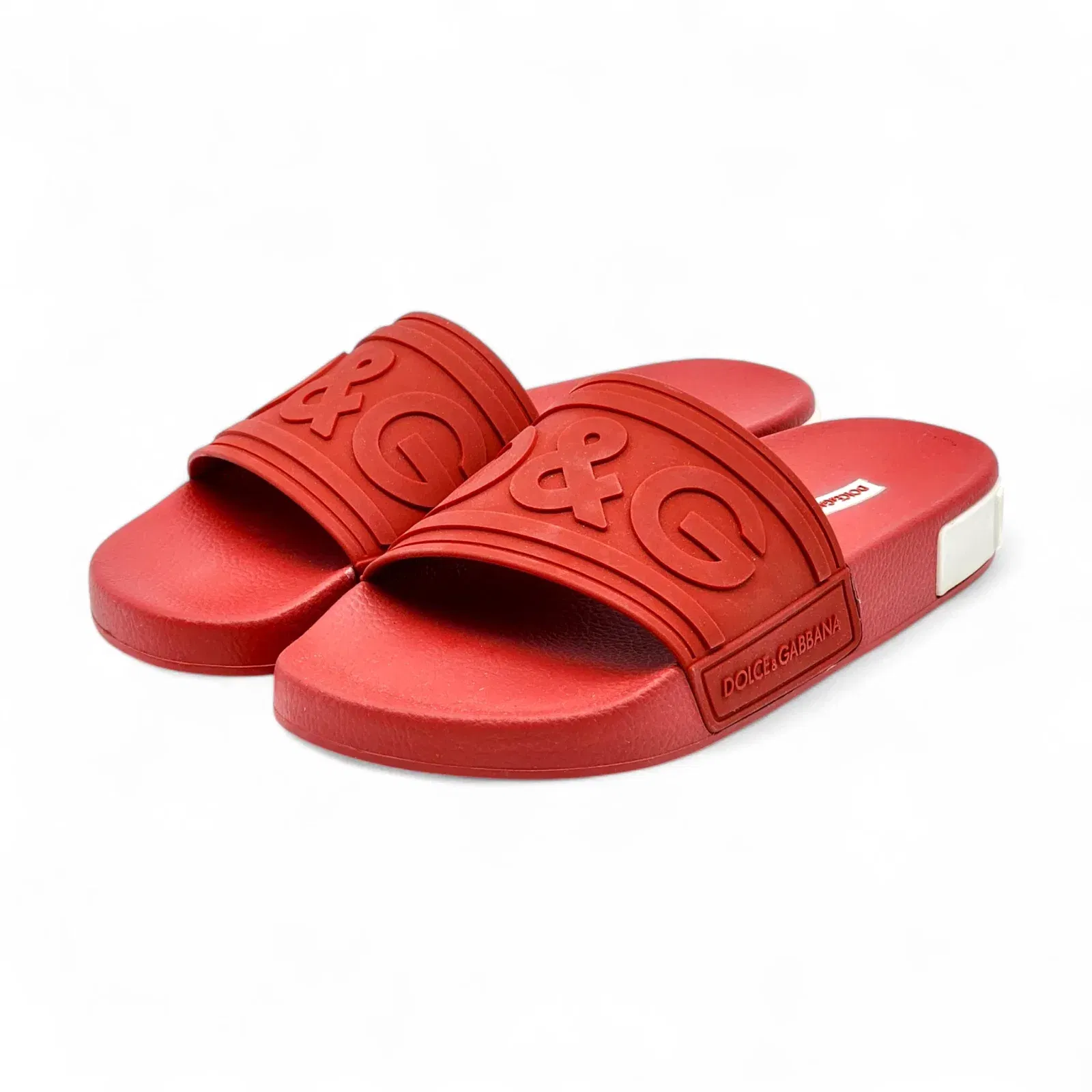Dolce & Gabbana - Logo-Detailed Rubber Slides - Red