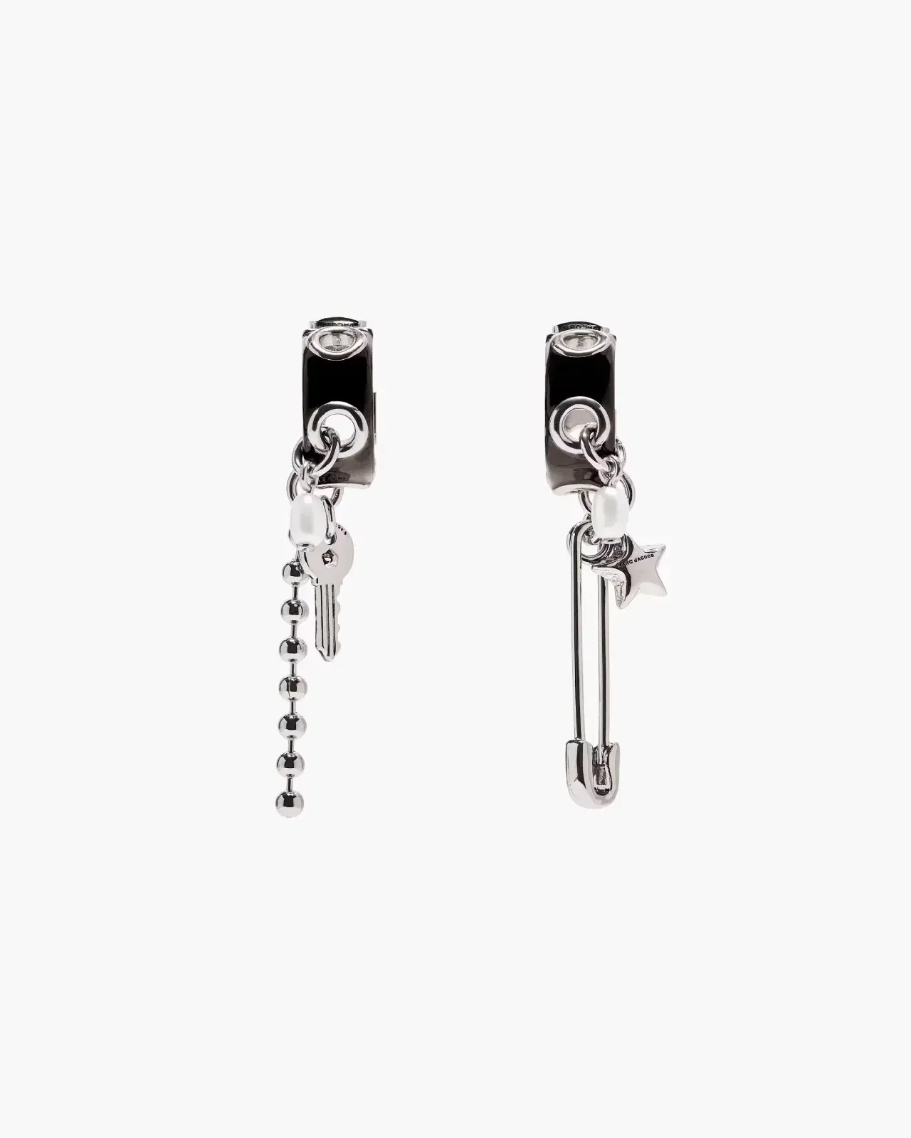 Marc Jacobs The Punk Beauty Charm Earrings Silver/Black