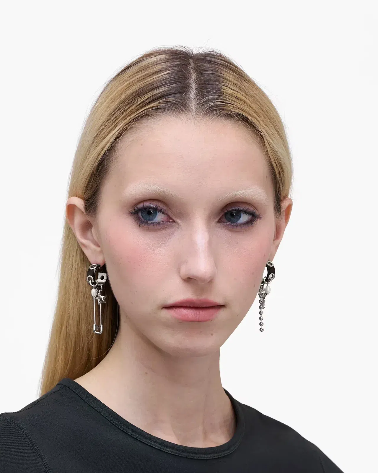 Marc Jacobs The Punk Beauty Charm Earrings Silver/Black