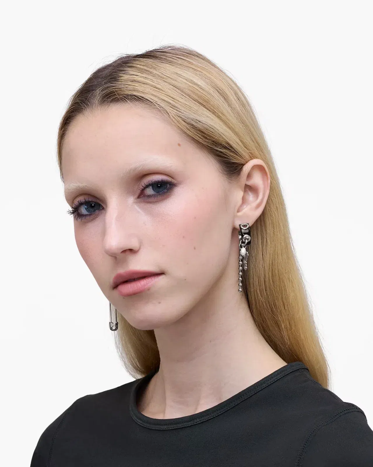 Marc Jacobs The Punk Beauty Charm Earrings Silver/Black