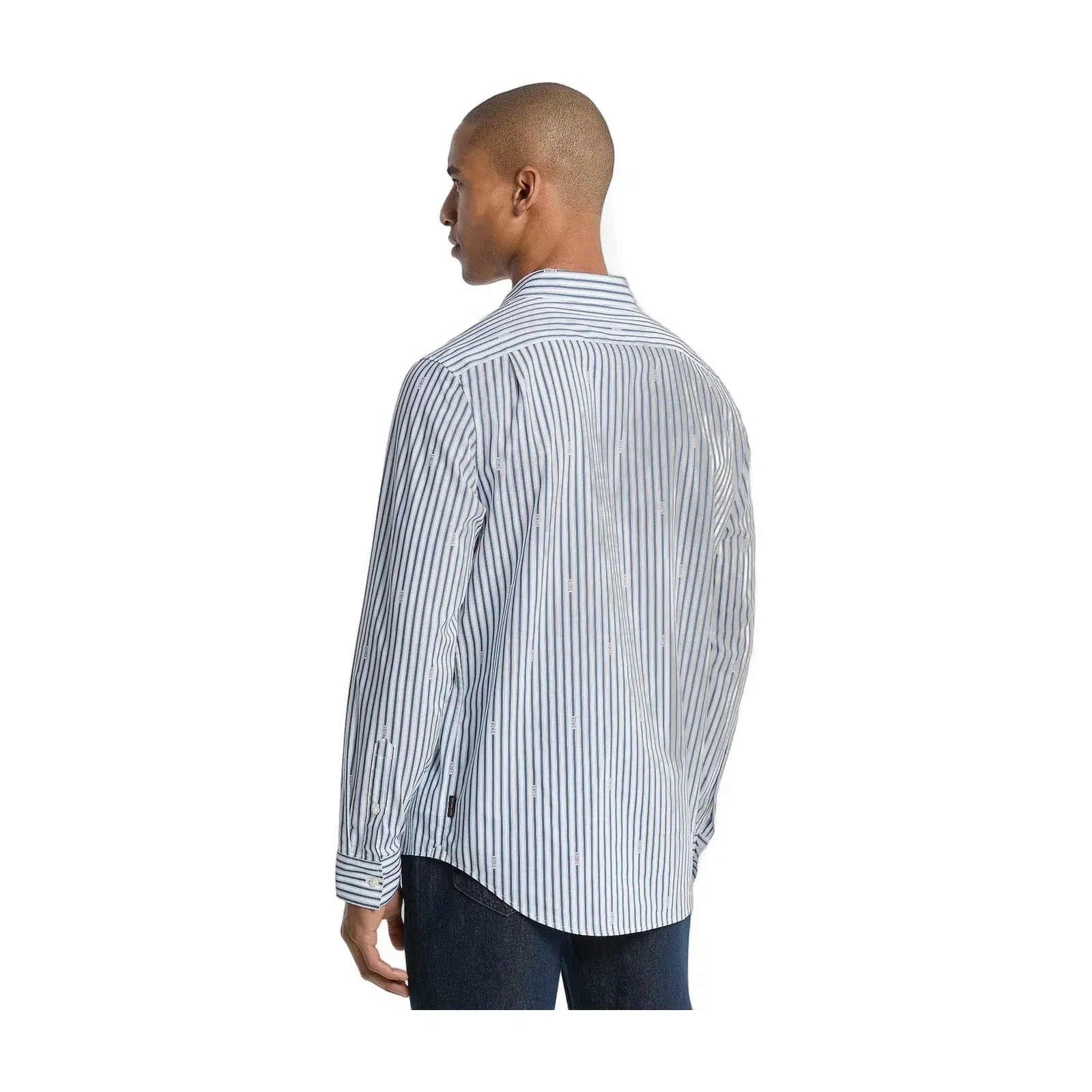 Michael Kors Striped Cotton Blend Shirt DENIM