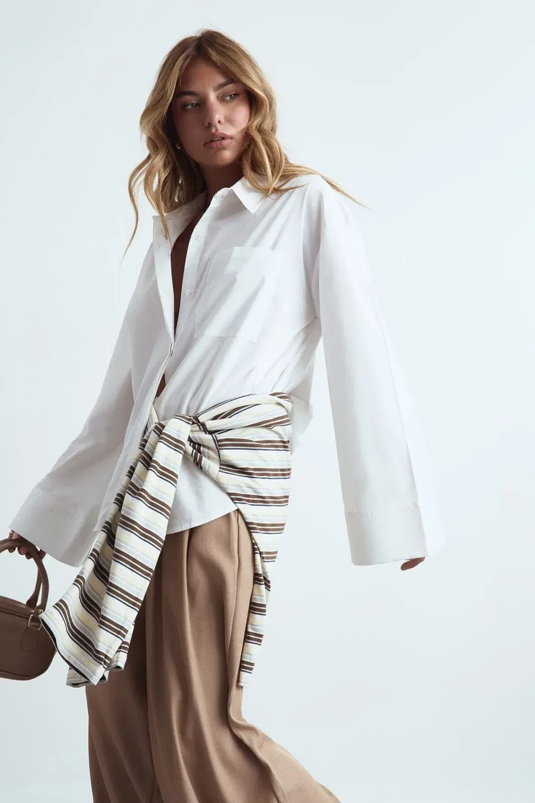 Cotton Wide Sleeve Oversized Shirt