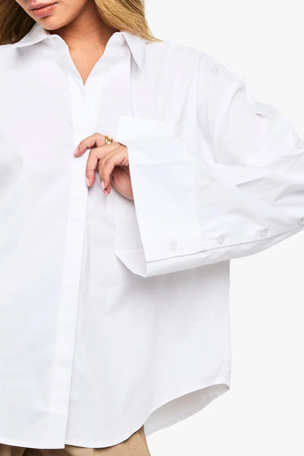 Cotton Wide Sleeve Oversized Shirt