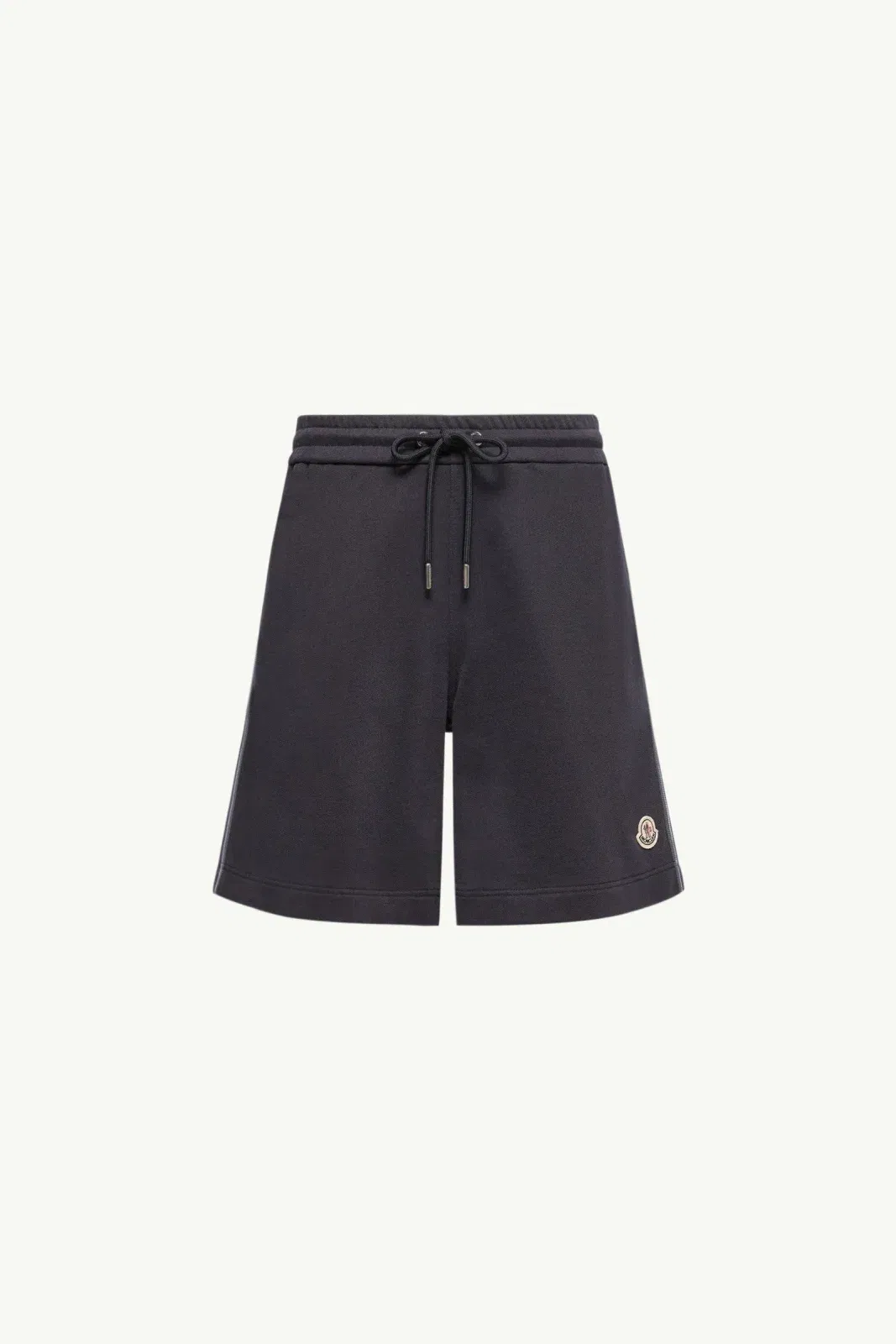 Moncler Striped Trim Cotton Fleece Shorts Navy Blue Navy Blue