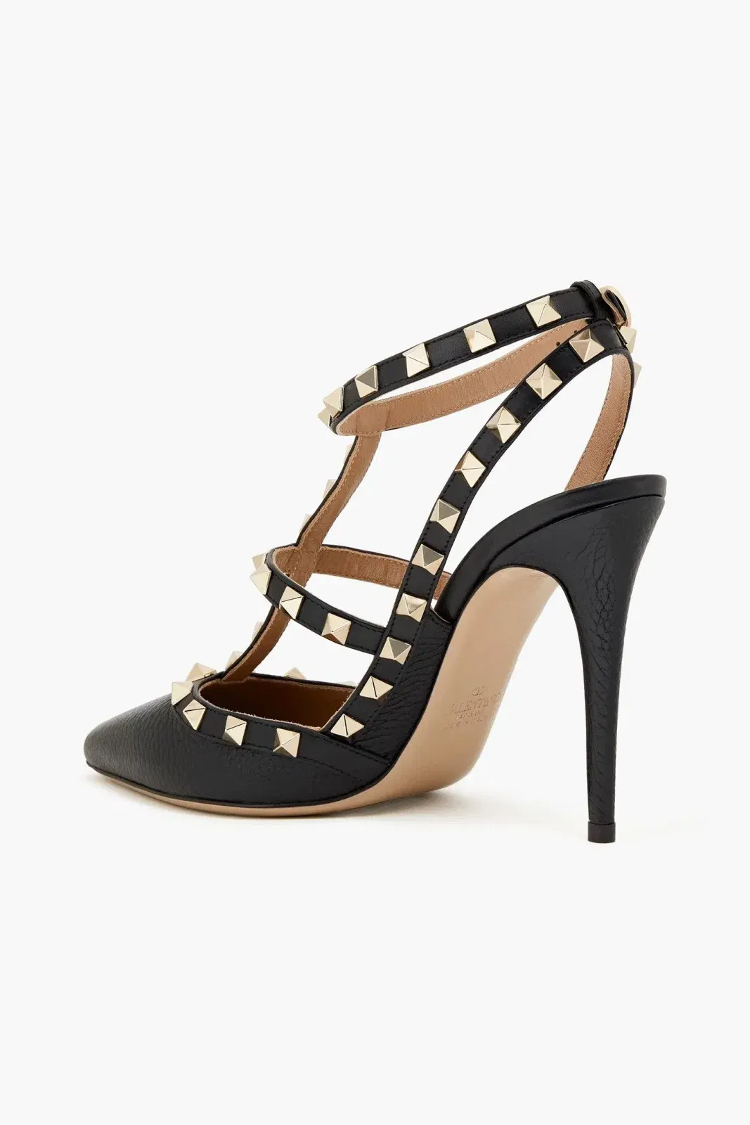 Valentino Garavani Rockstud Pebbled-Leather Pumps Black Women's