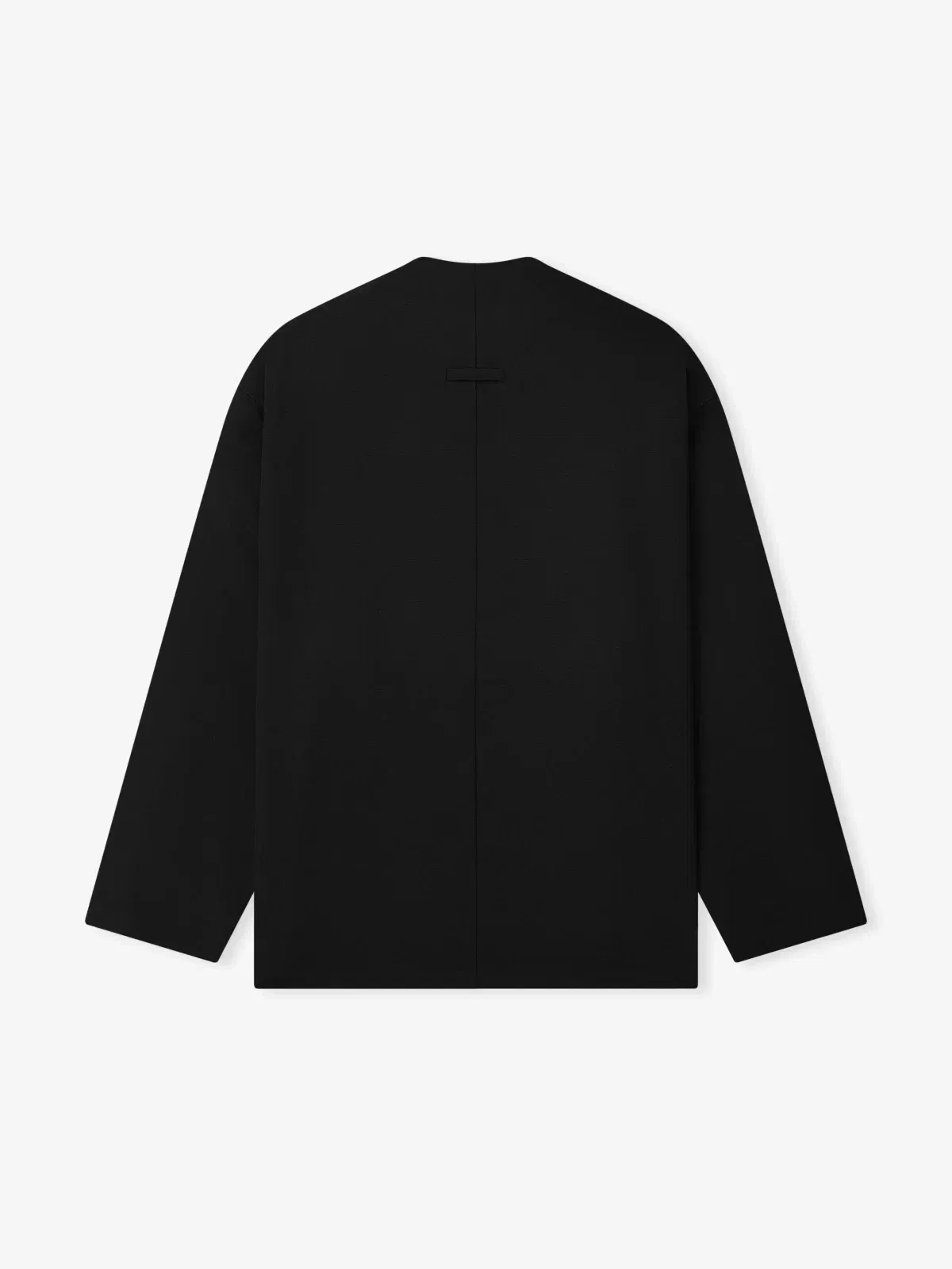 Essentials Wool Ripstop Relaxed Cropped Lapelless Jacket Black