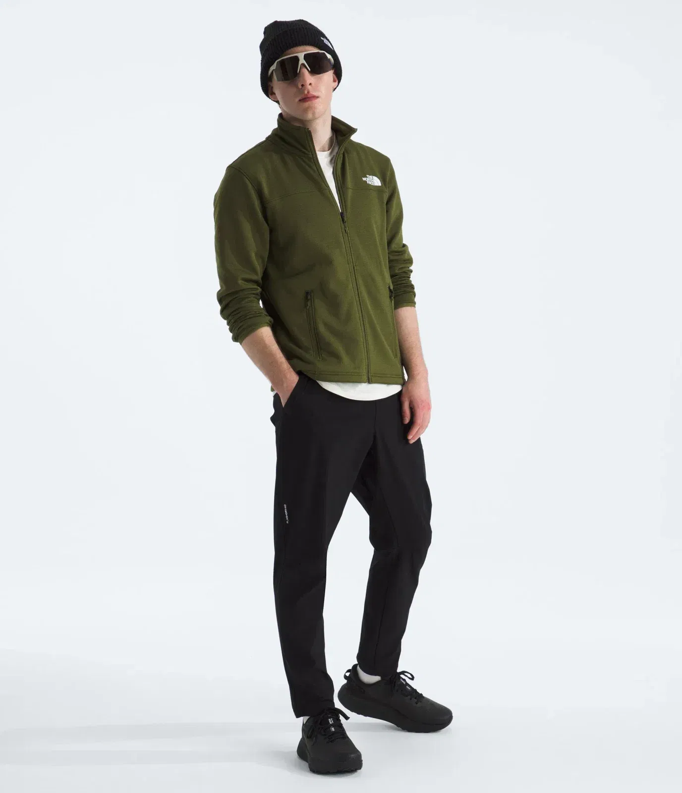 The North Face Men’s Cedar Trail Grid Fleece Full-Zip Jacket Woodland Green