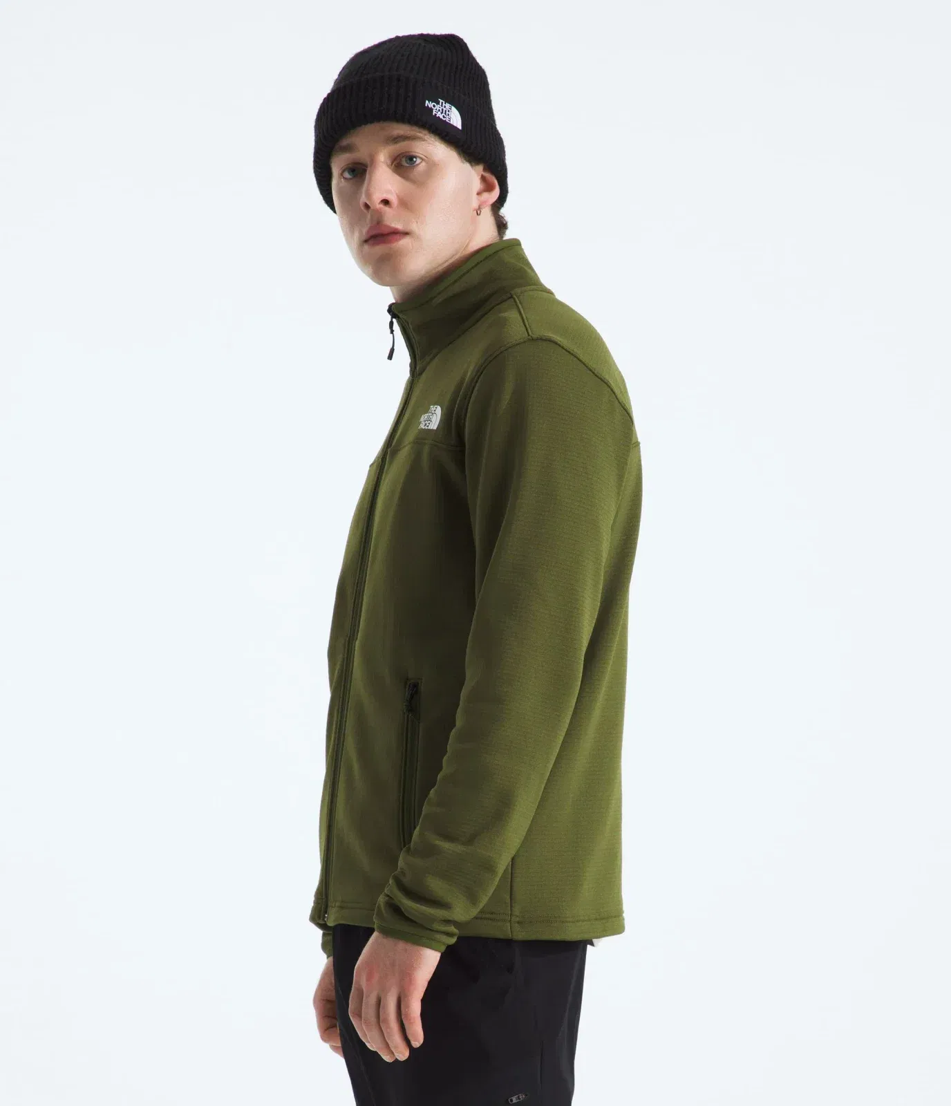 The North Face Men’s Cedar Trail Grid Fleece Full-Zip Jacket Woodland Green