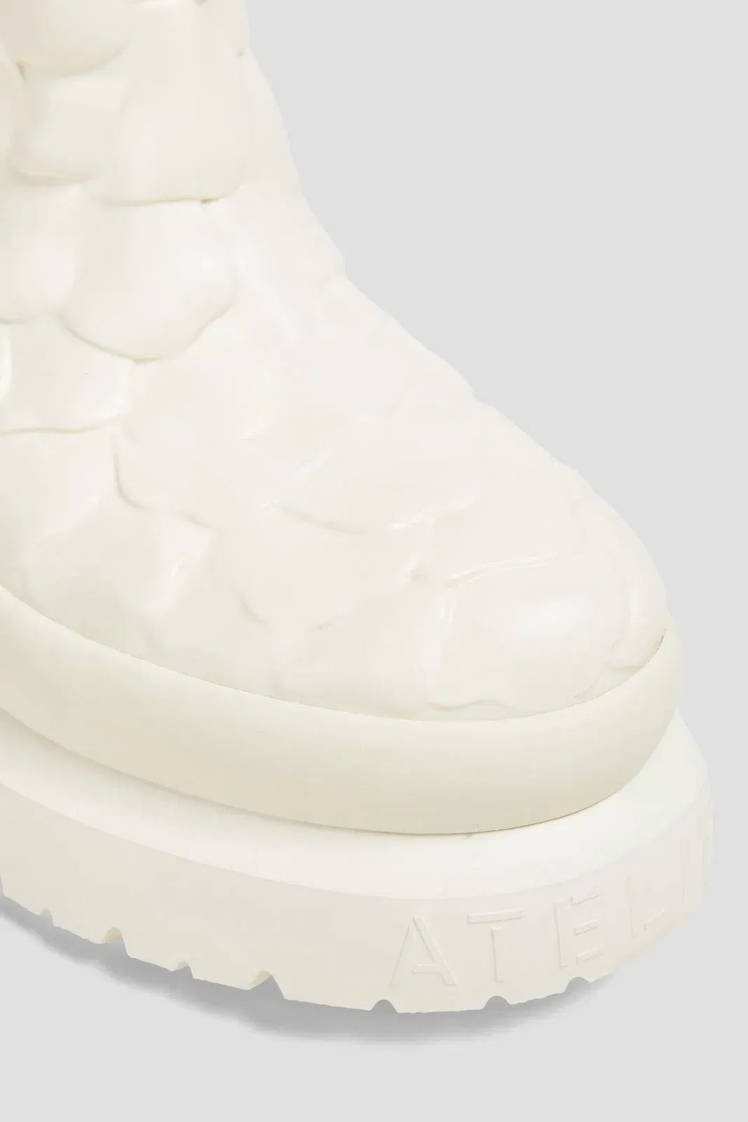Valentino Garavani Atelier 03 Rose EditionRubber Platform Rain Boots Ivory Women's