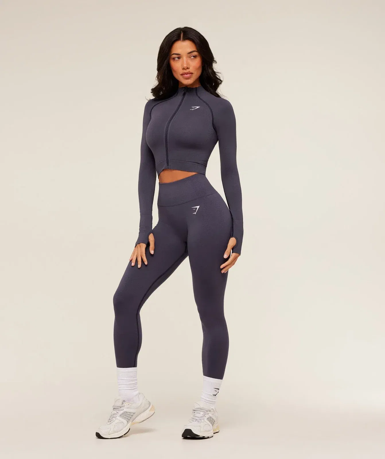 Women's Gymshark Vital Seamless Midi Zip 2.0 Pullover Midnight Purple