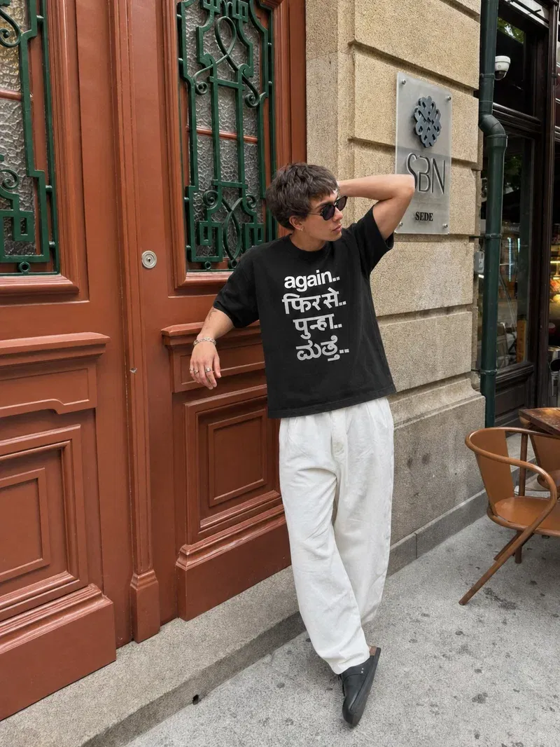 Forfksake Again Black Oversized T-Shirt