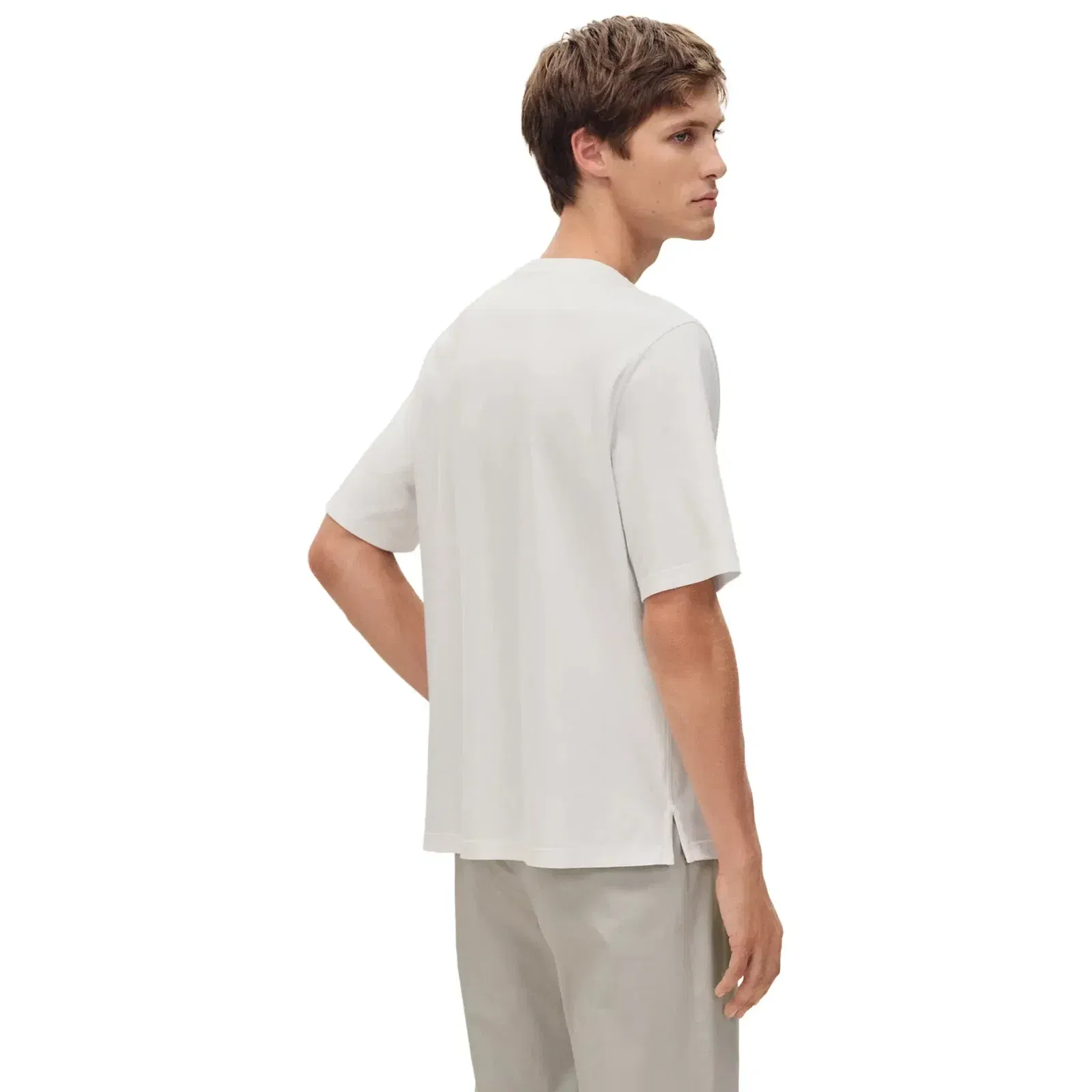 Hermes Paris Leather Patch Blanc T-Shirt