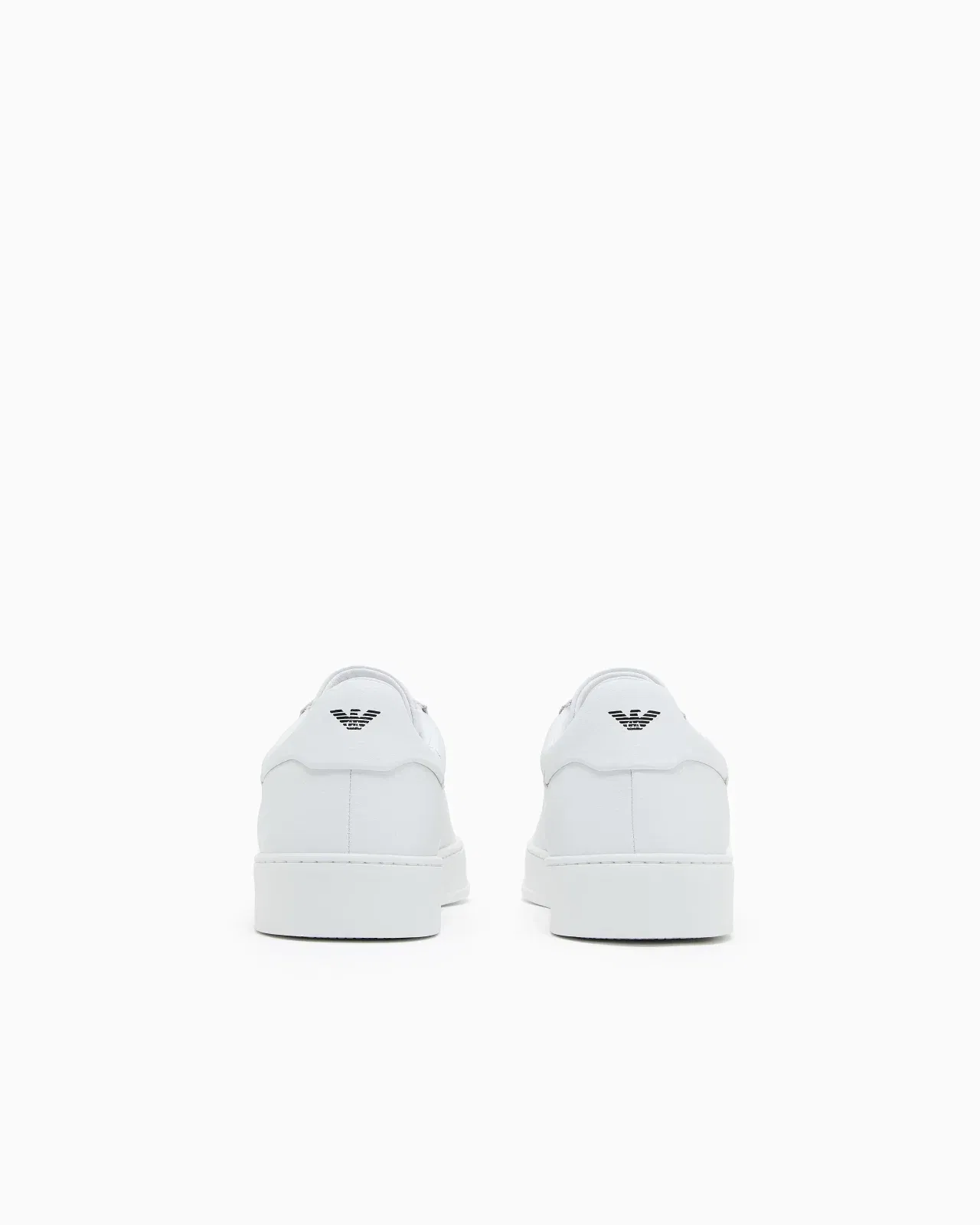 Emporio Armani Leather Sneakers With Logo White