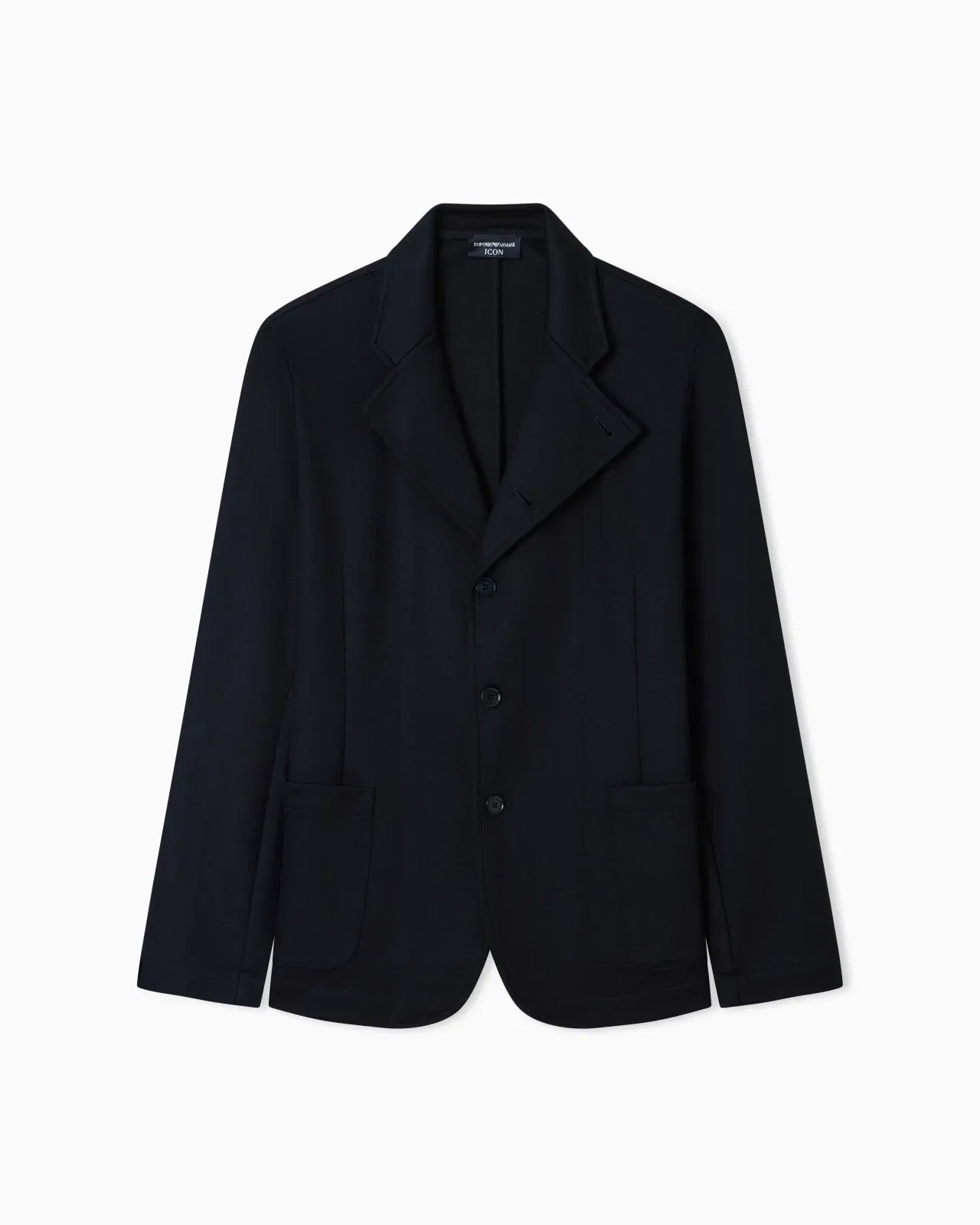 Emporio Armani Icon guru-collar wool-blend jacket with off-centre fastening