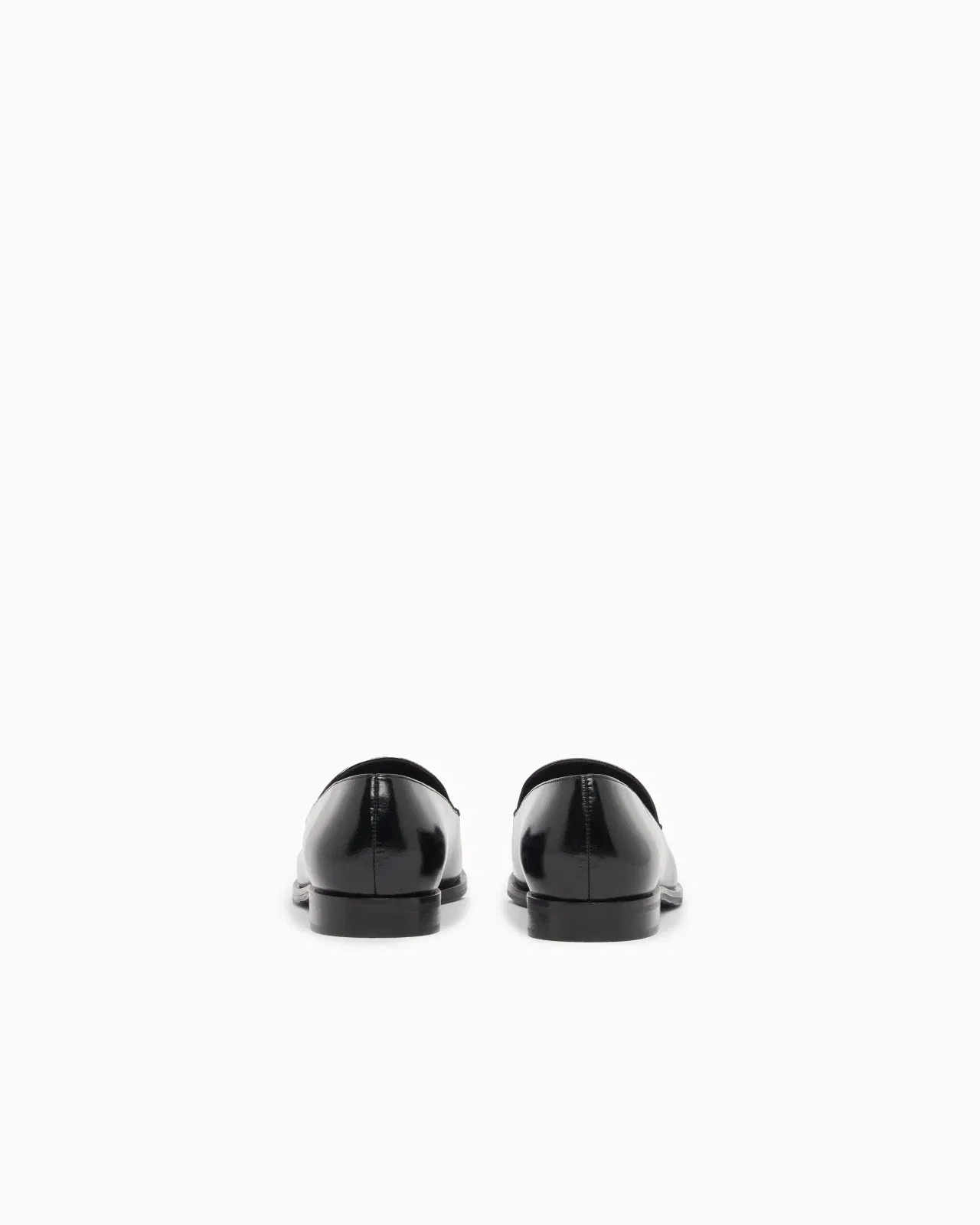 Emporio Armani Icon Shiny Polished Leather Loafers Black
