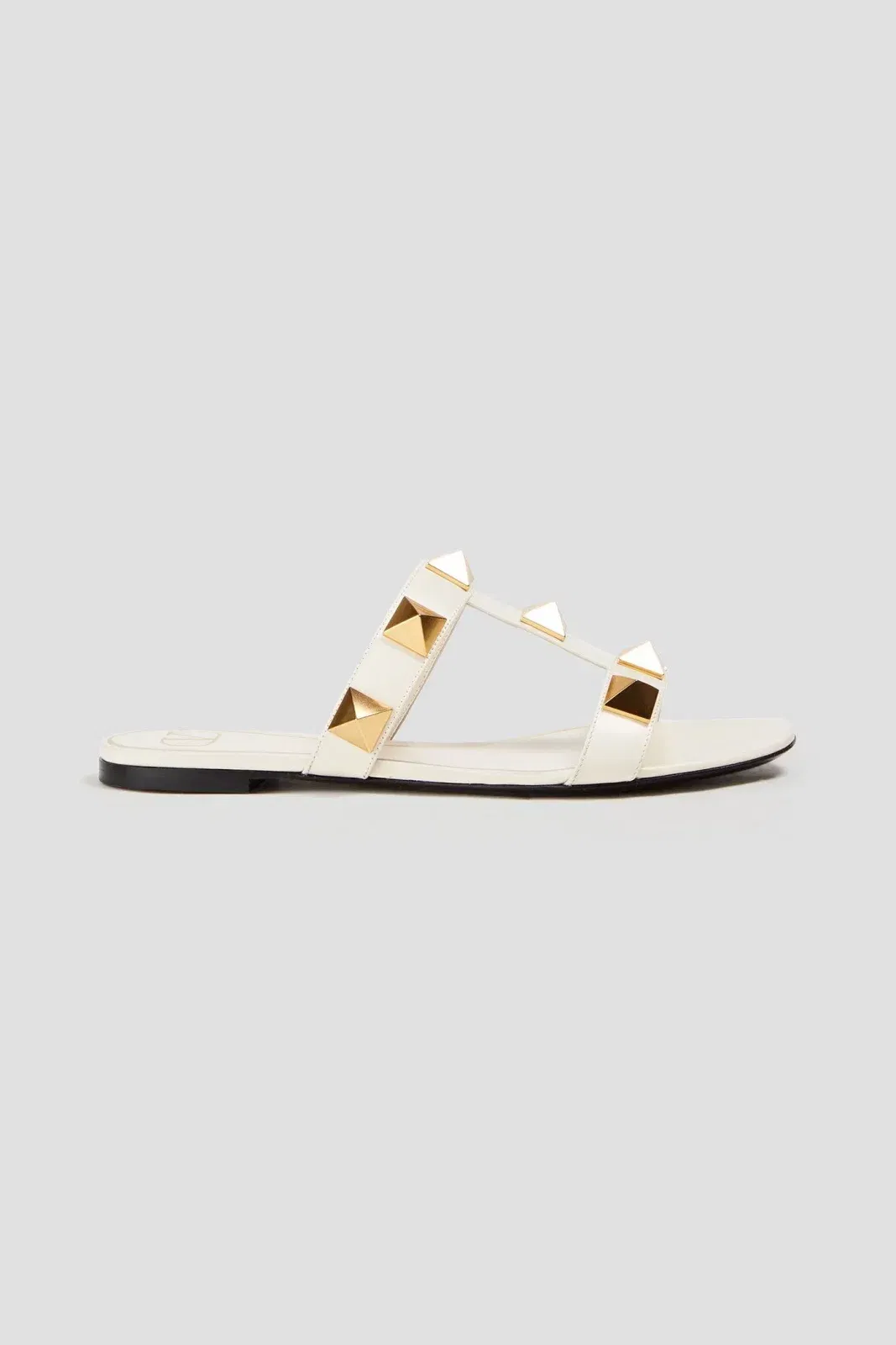 Valentino Garavani Roman Stud Leather Sandals Ivory Women's