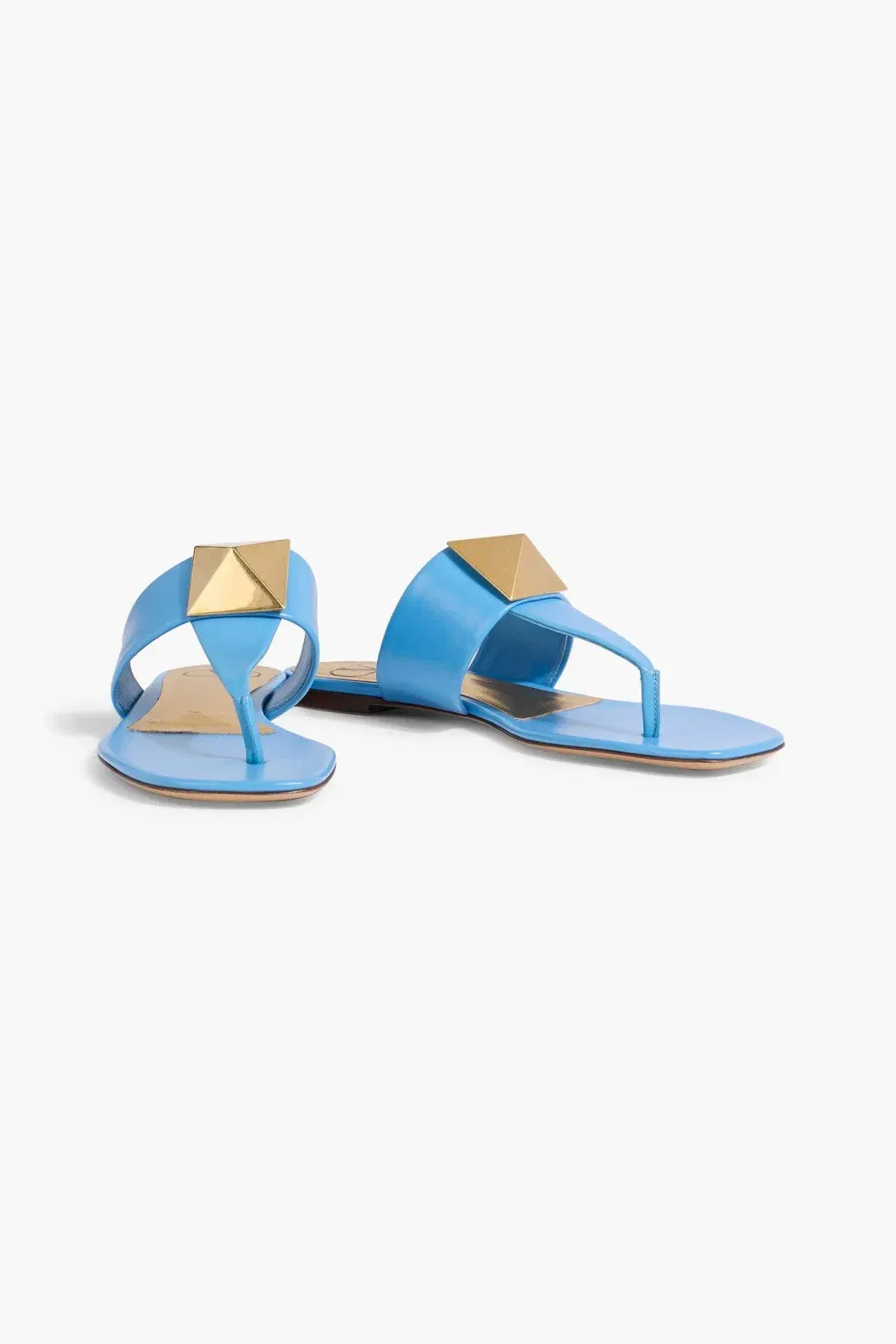 Valentino Garavani One Stud Leather Sandals Azure Women's