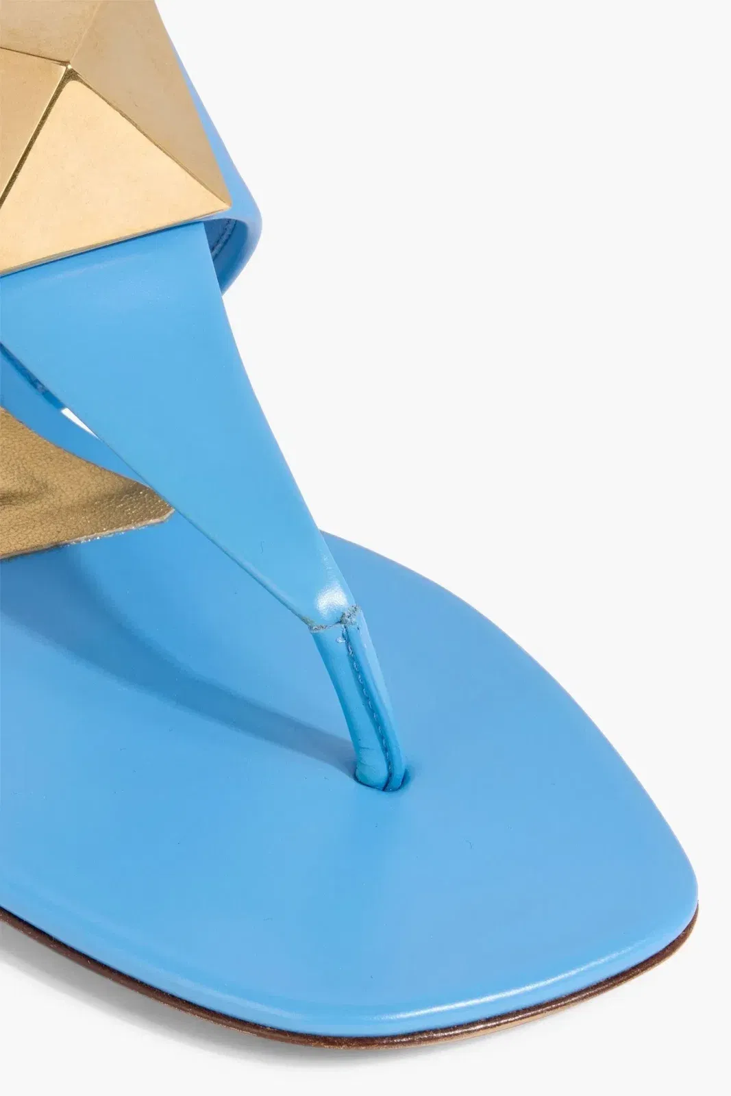 Valentino Garavani One Stud Leather Sandals Azure Women's