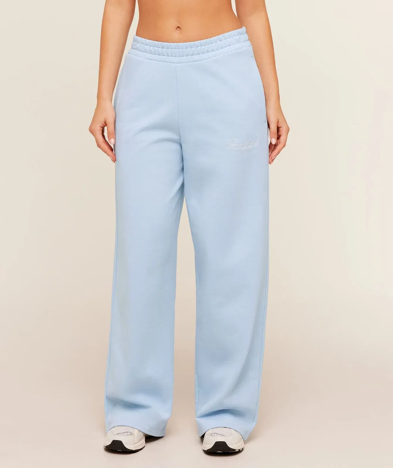Women's Gymshark Script Embroidery Joggers Chilled Blue