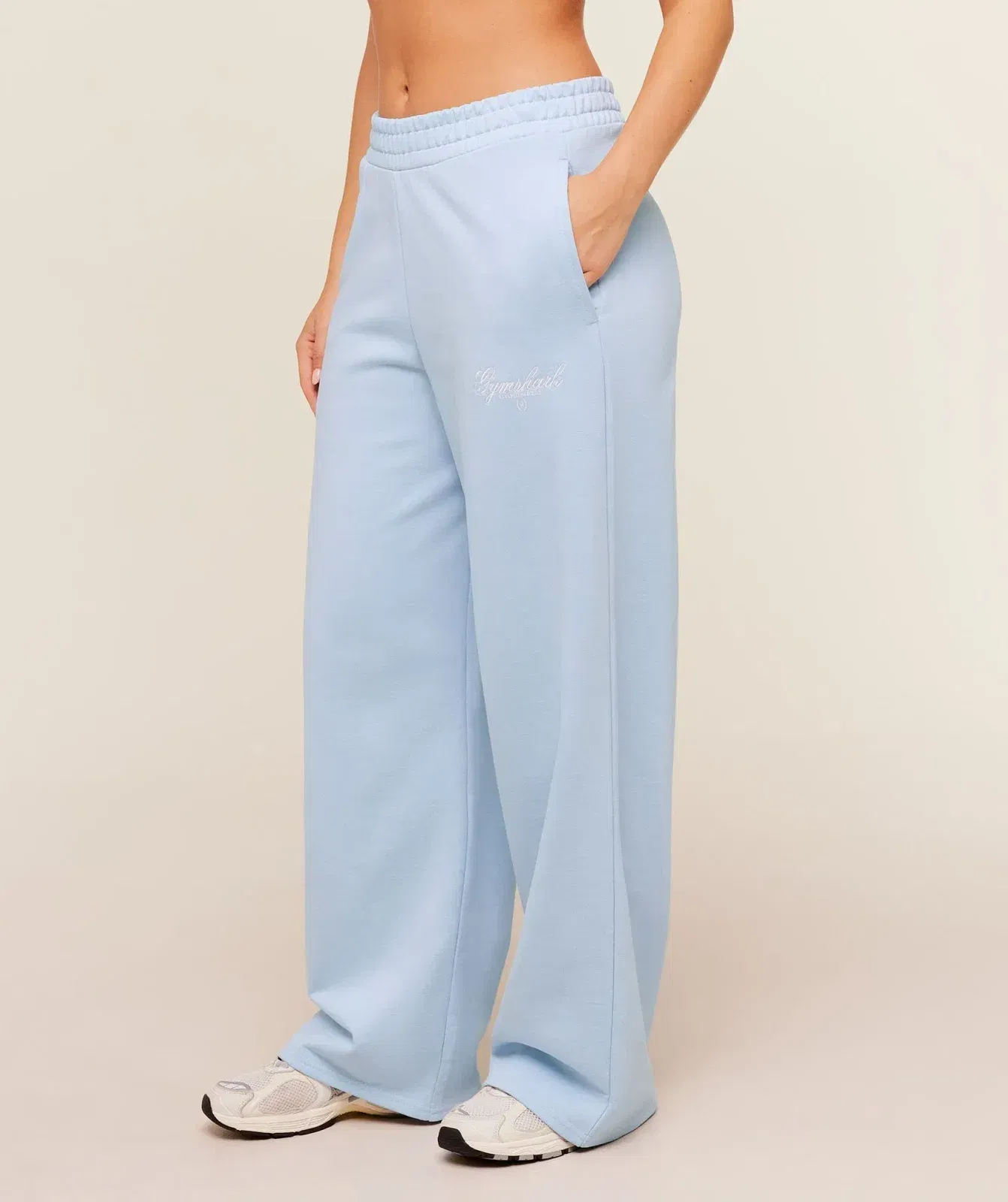 Women's Gymshark Script Embroidery Joggers Chilled Blue