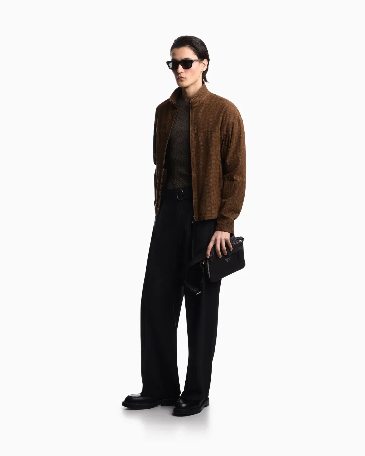 Emporio Armani Perforated goat suede blouson
