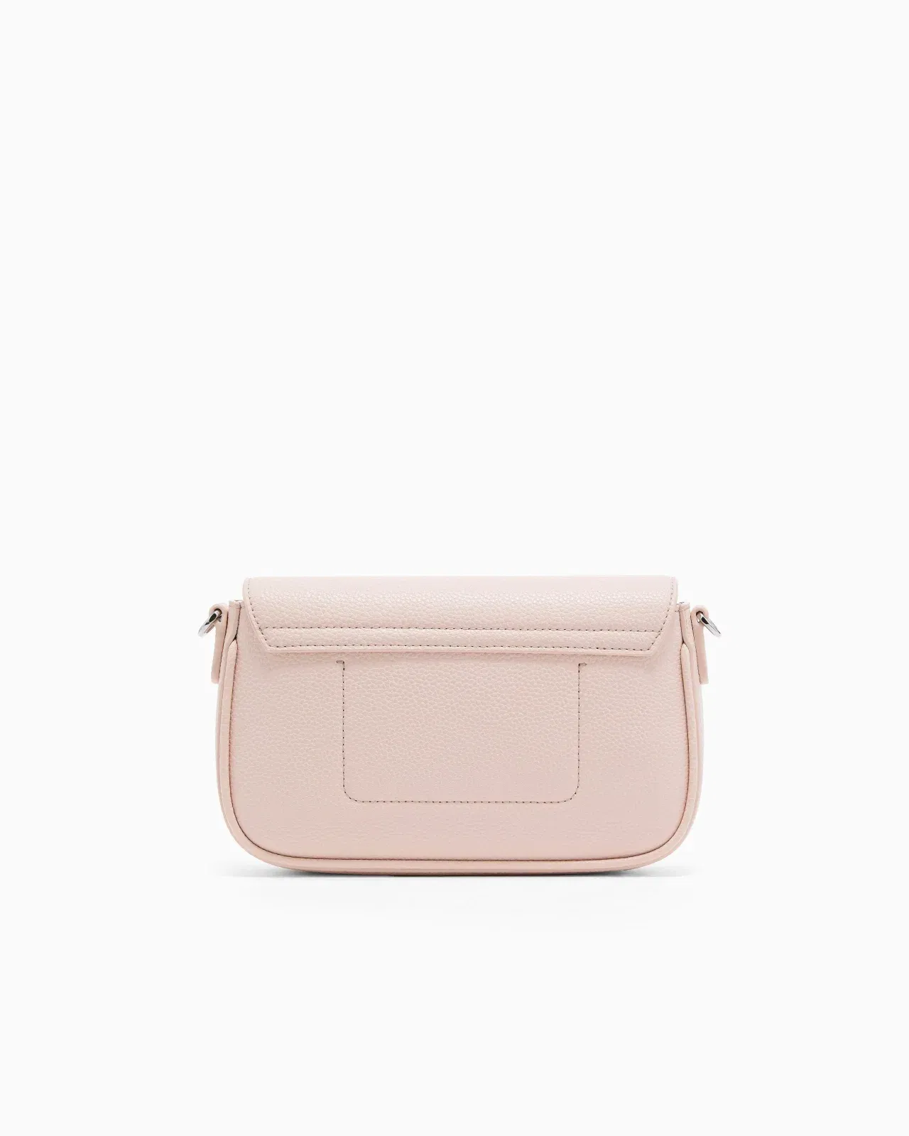 Emporio Armani Wallet on chain with pebbled texture and adjustable strap