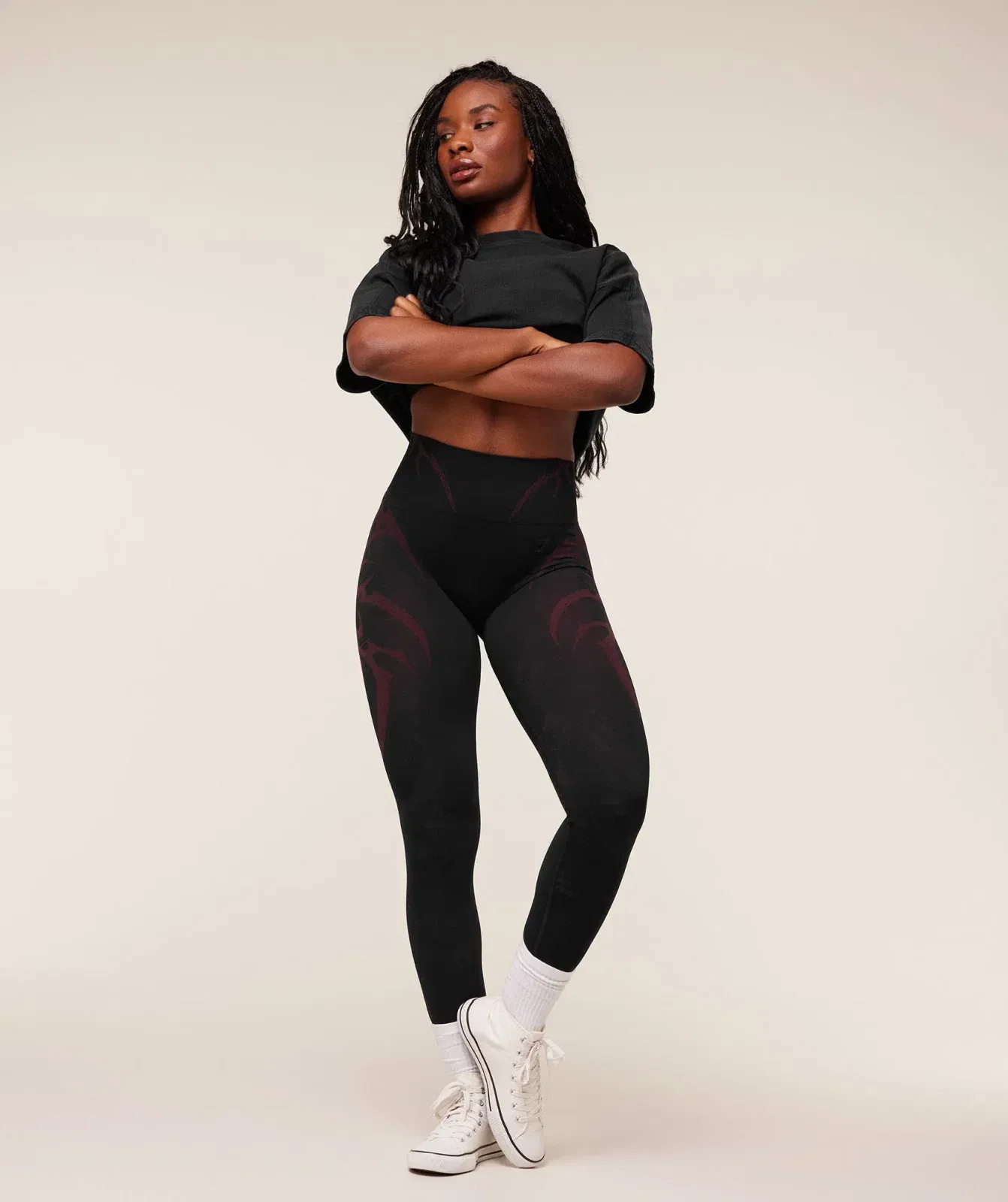 Women's Gymshark Pump Cover Structured Fleece Top Black
