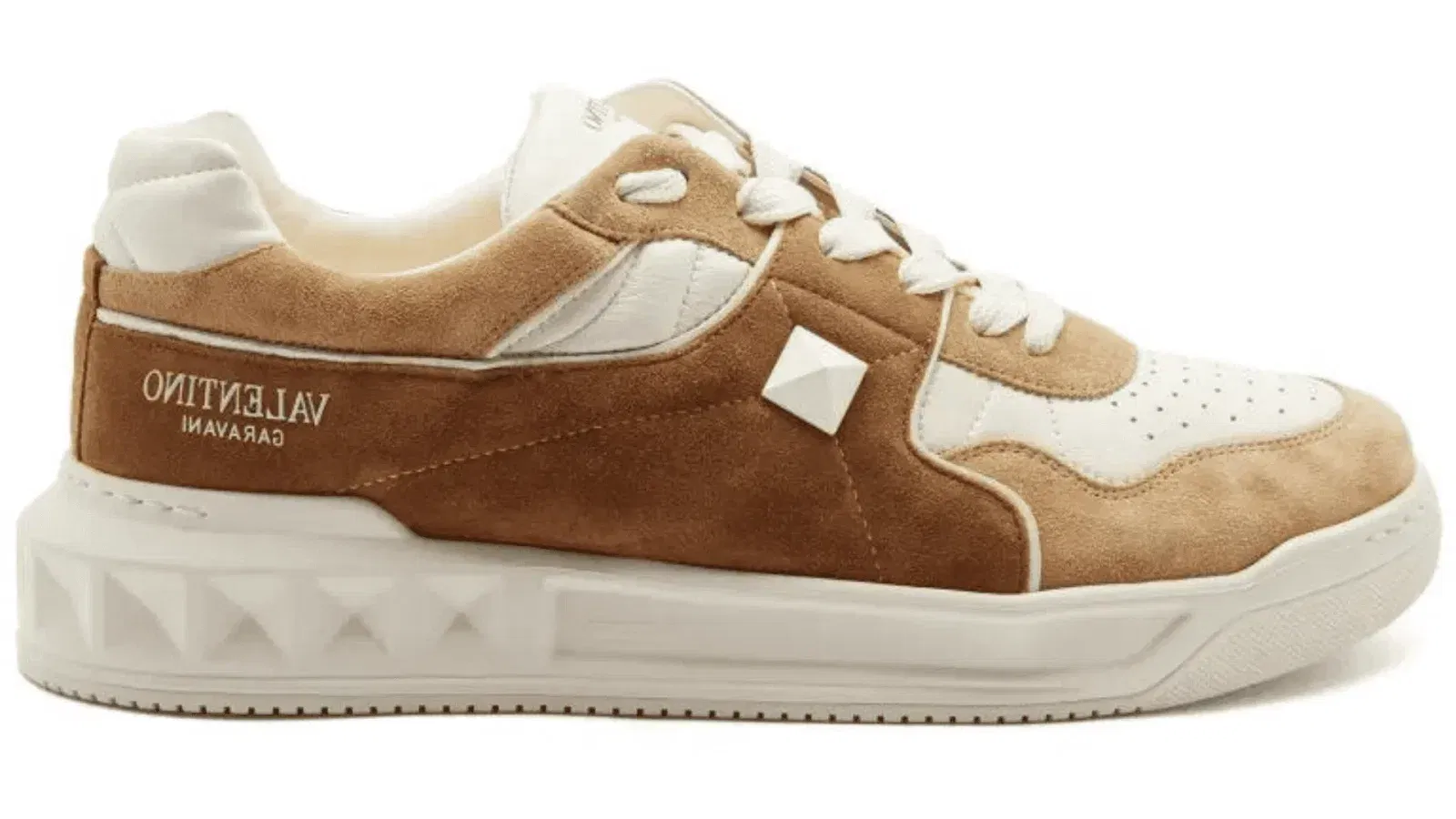 Valentino One Stud Desert Beige & Cigar