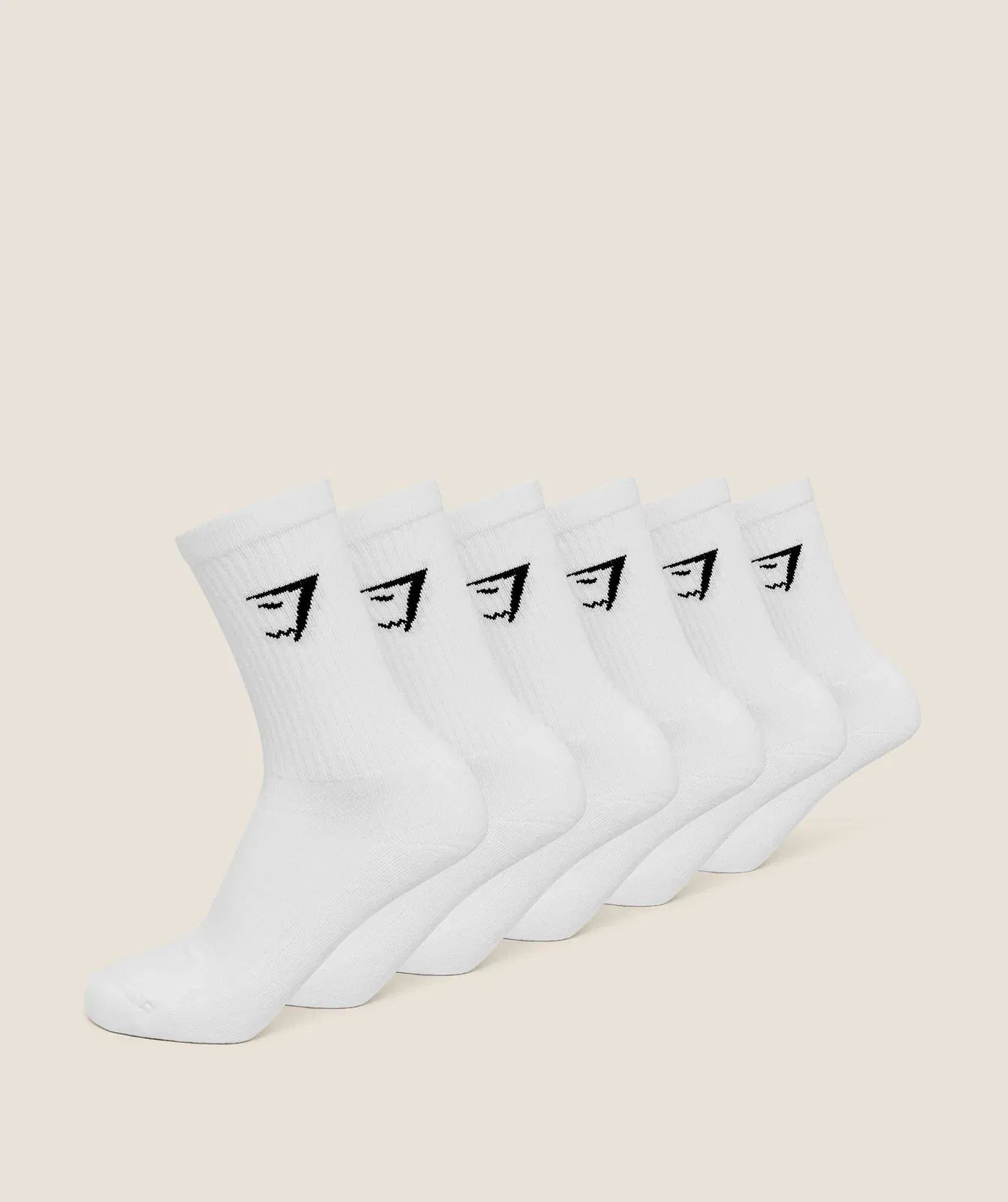 Gymshark Crew Socks 6Pk GS White