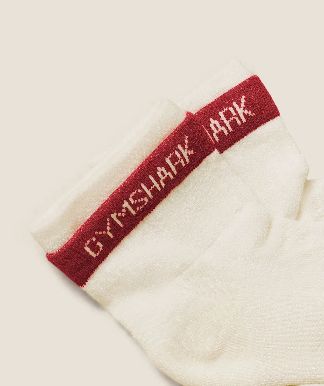 Gymshark Double Cuffed Socks Single Soft White