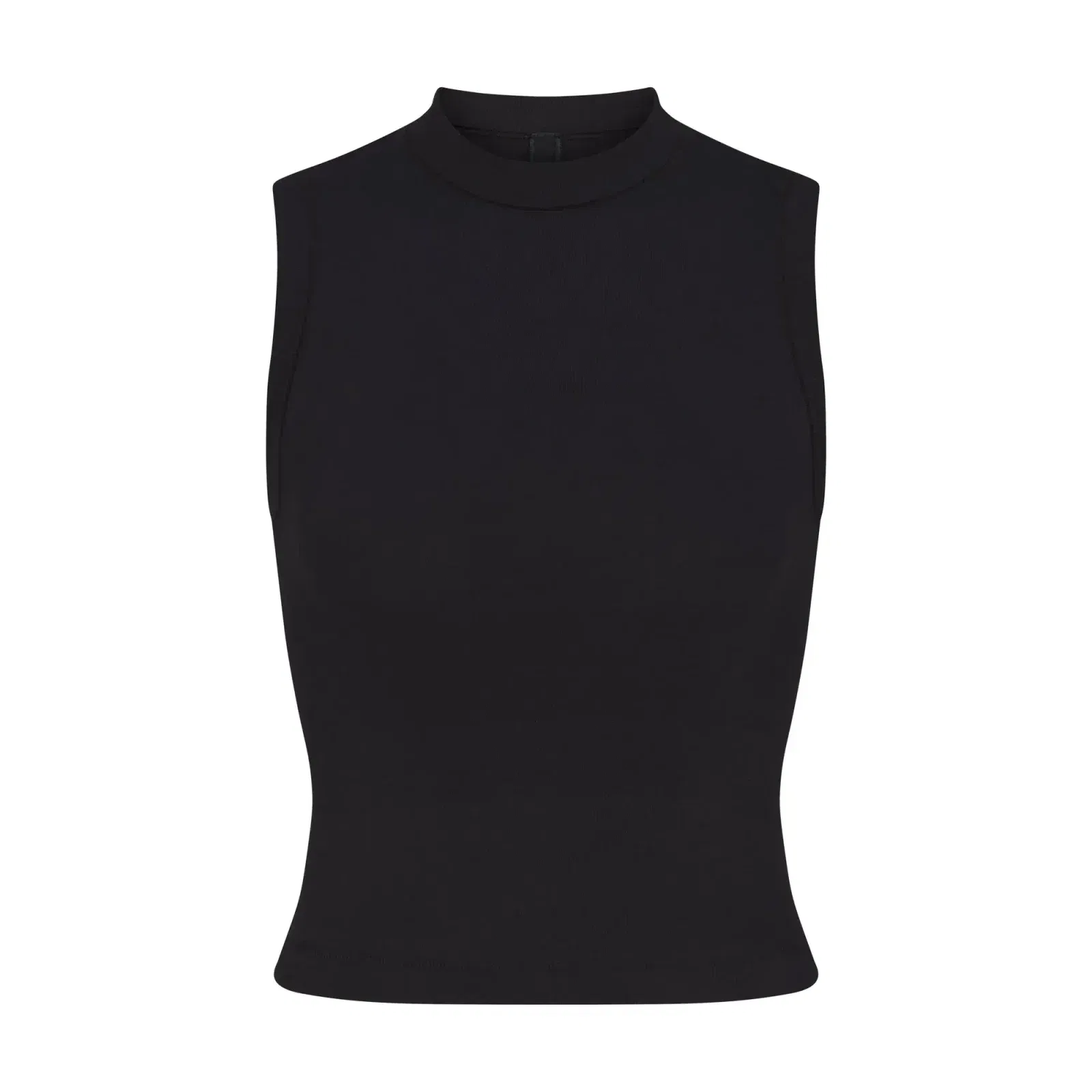 Skims Cotton Jersey Mock Neck Tank Soot