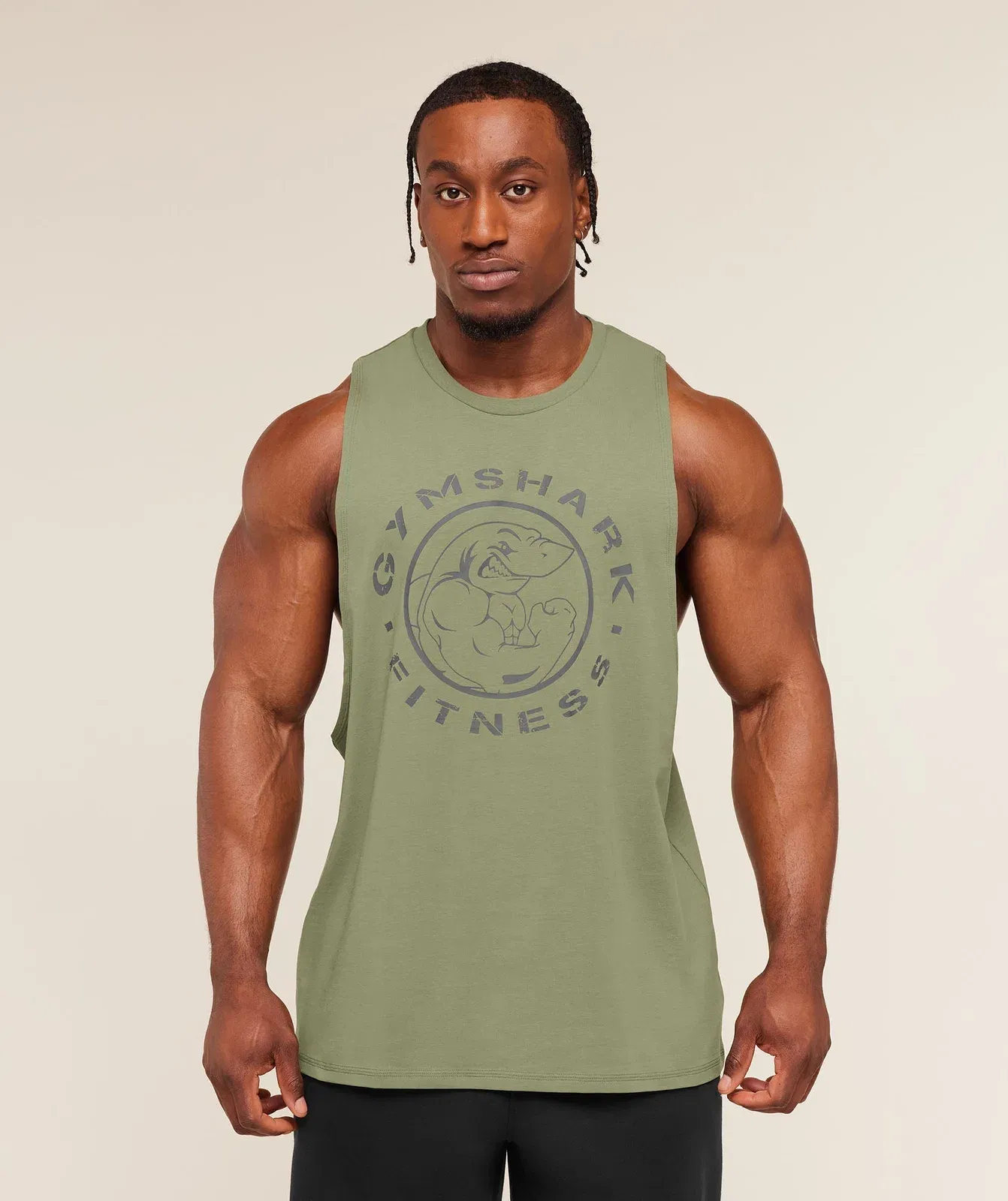 Gymshark Legacy Drop Arm Tank Grounded Green