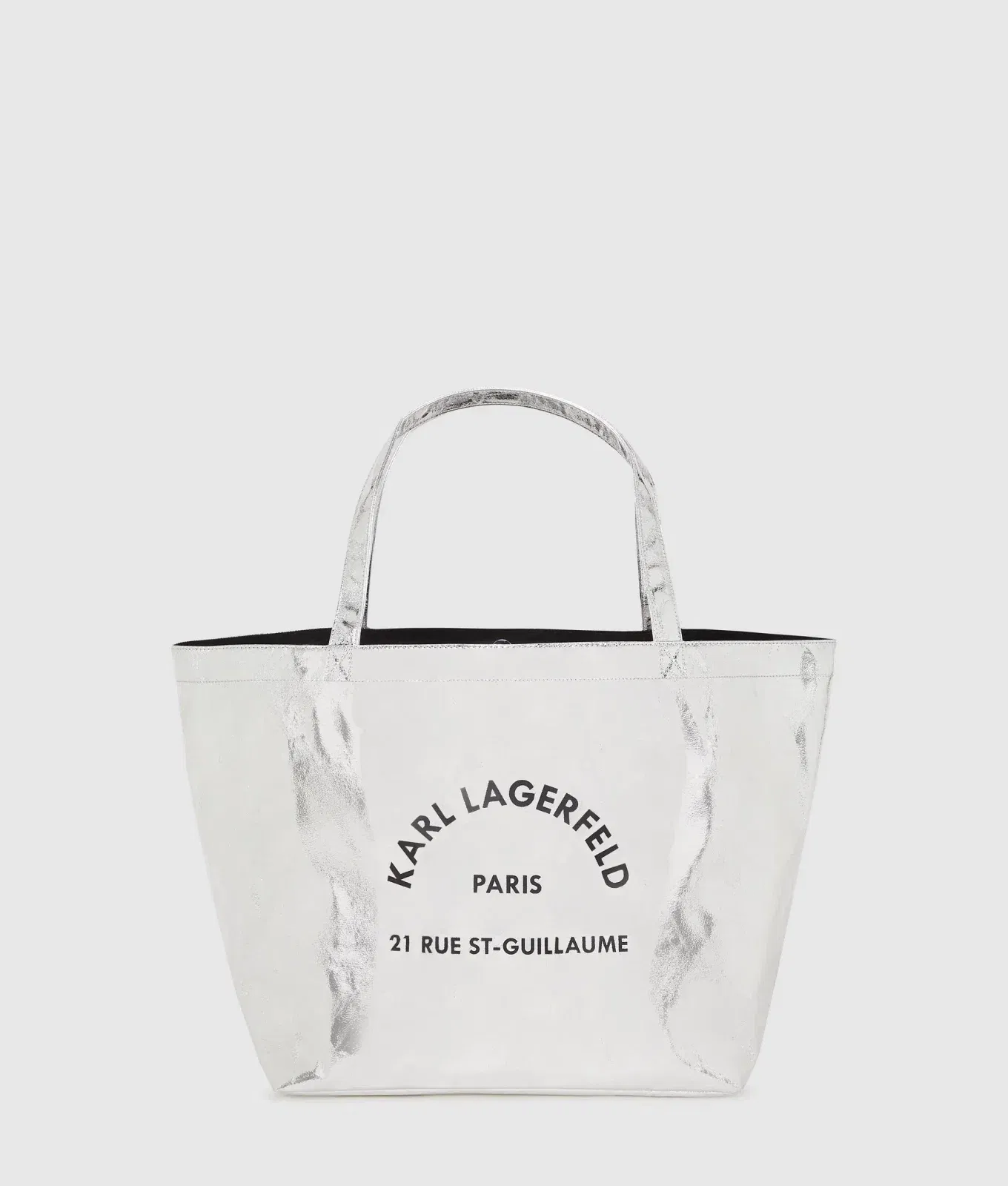 KarlLagerfeld Rue St-Guillaume Metallic Shopper Silver