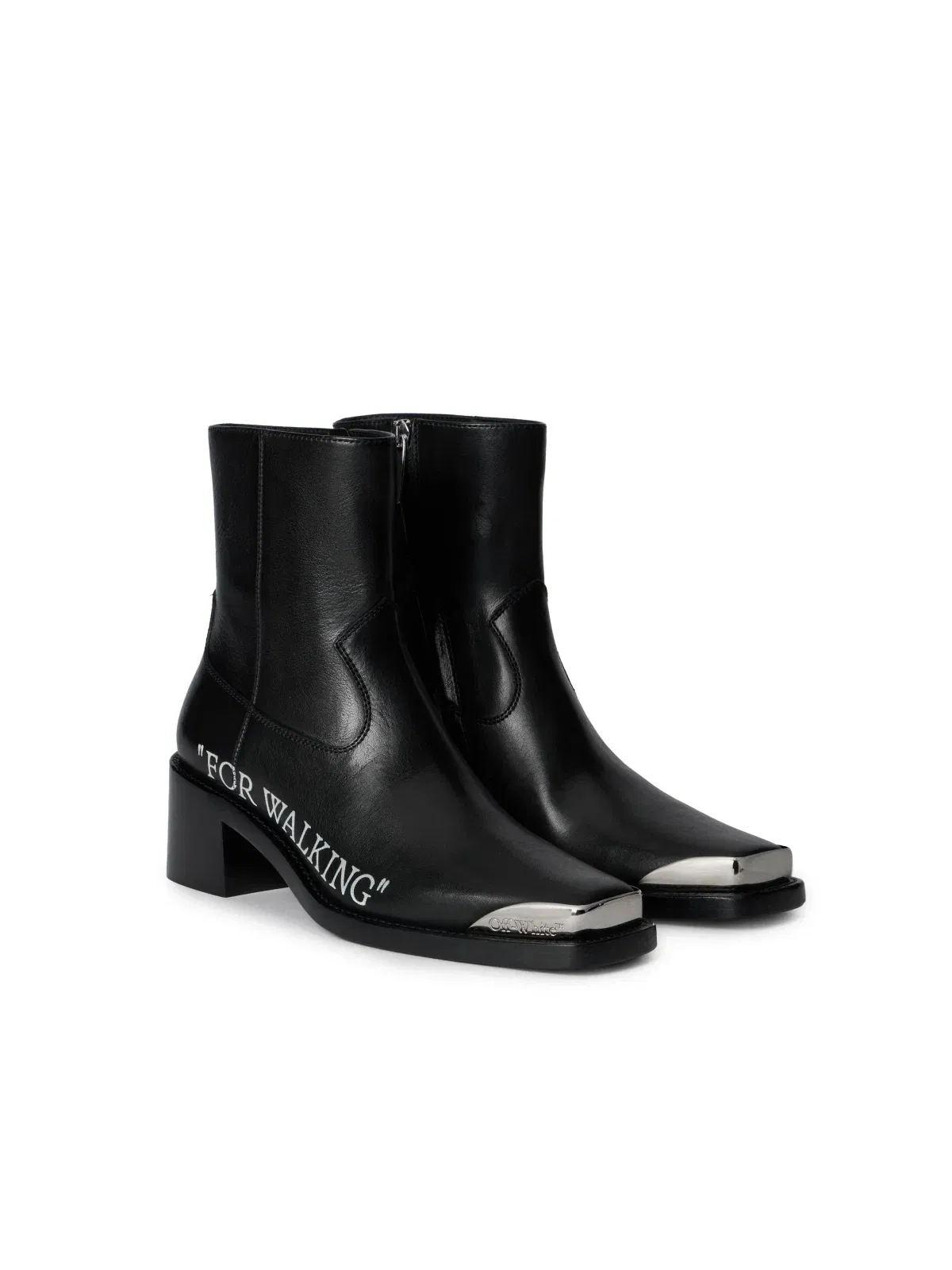 Off-White For Walking Texan Ankle Boots Womens Black