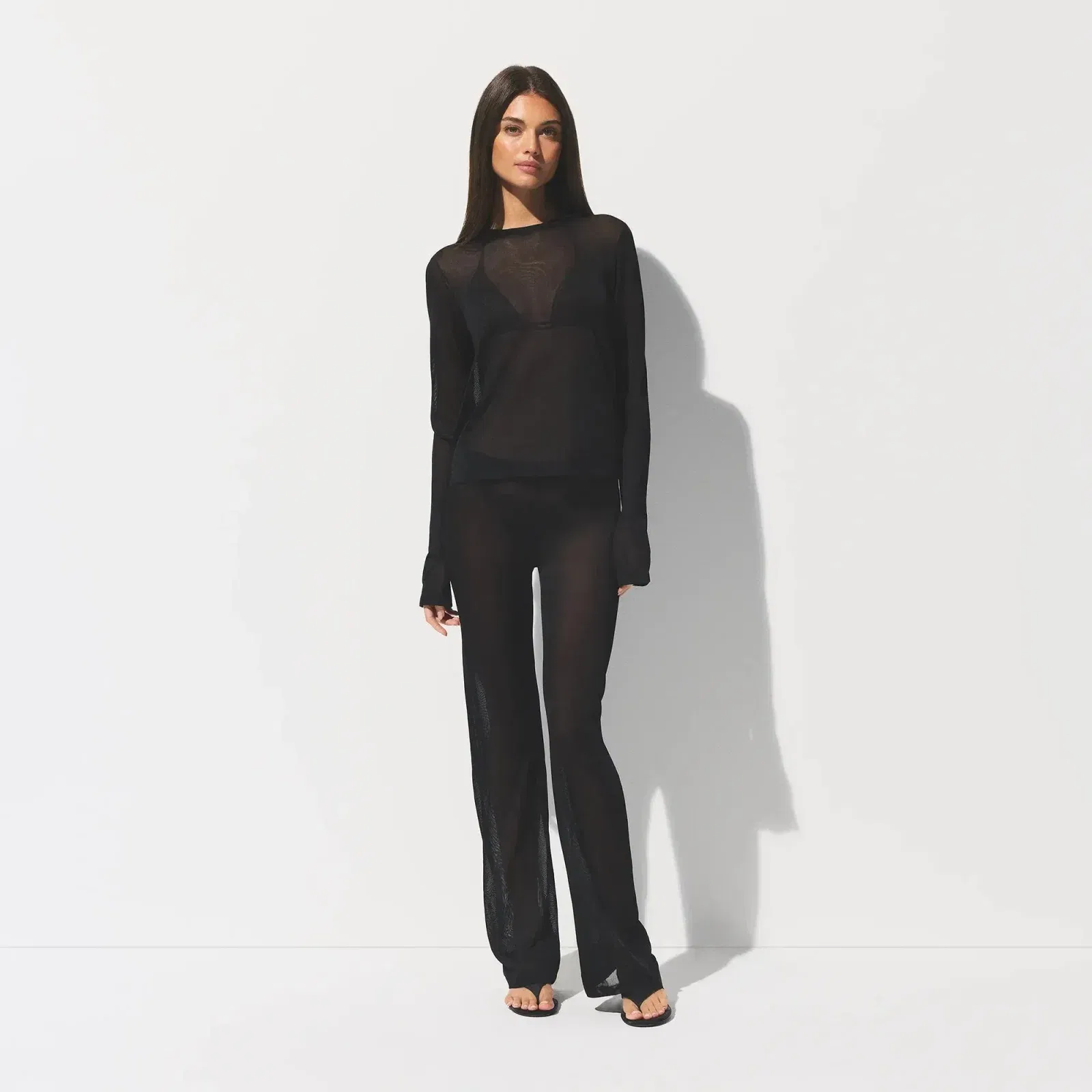Slinky Knit Crew Neck Long Sleeve Top