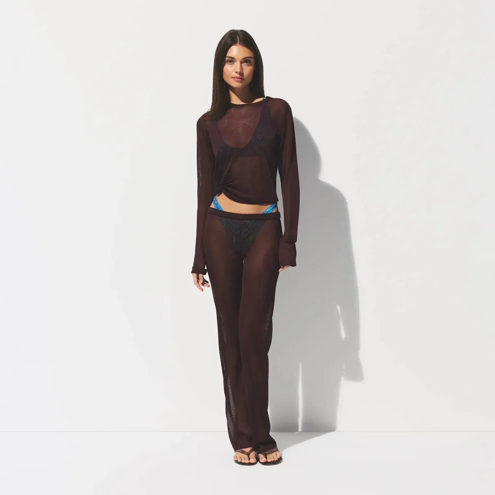Slinky Knit Crew Neck Long Sleeve Top
