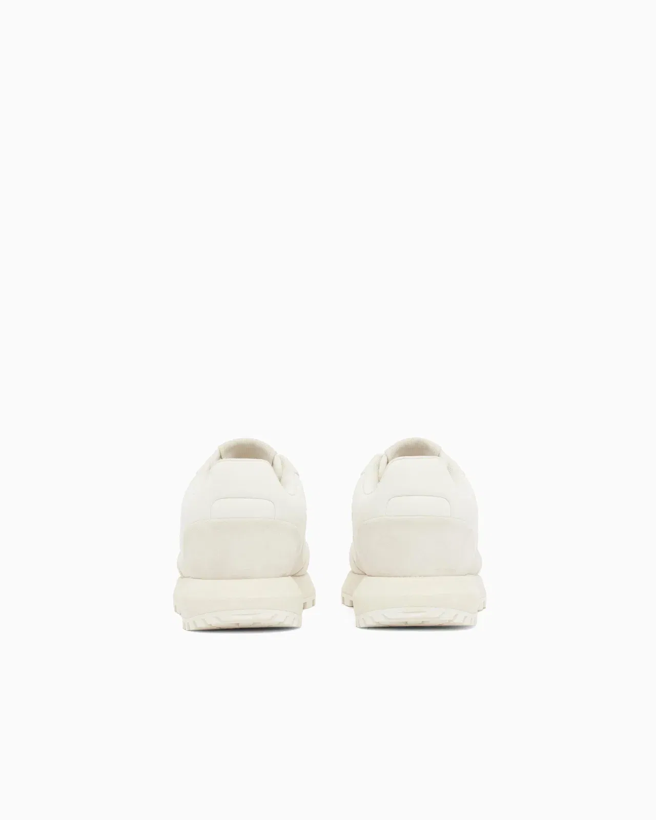 Emporio Armani Cordura Sneakers With Suede Details And Side Logo White