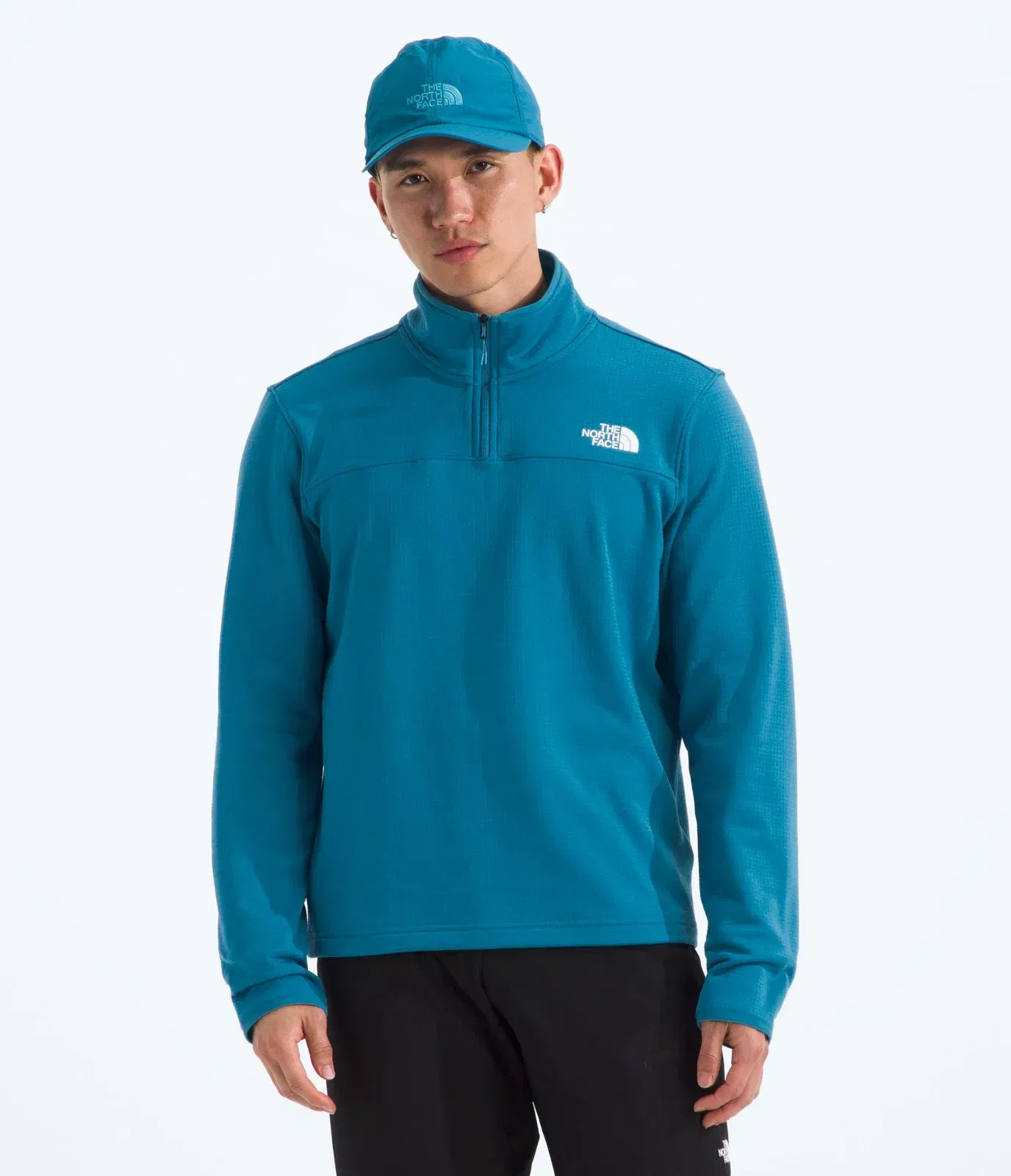 The North Face Men’s Cedar Trail Grid Fleece ¼-Zip Dusk Blue